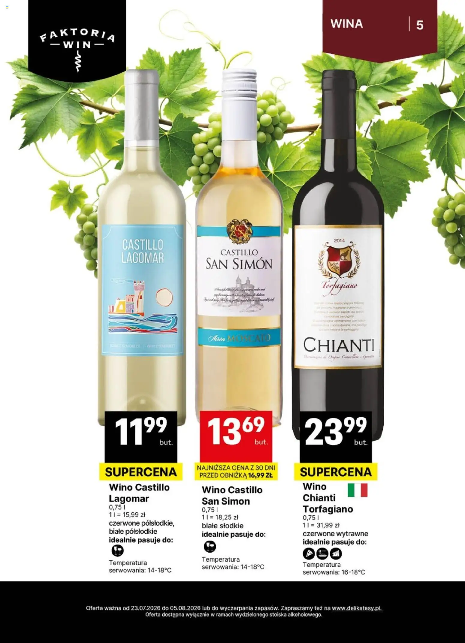 Delikatesy Centrum gazetka - DeliBarek od 23.07.2026 | Strona: 5 | Produkty: Wino