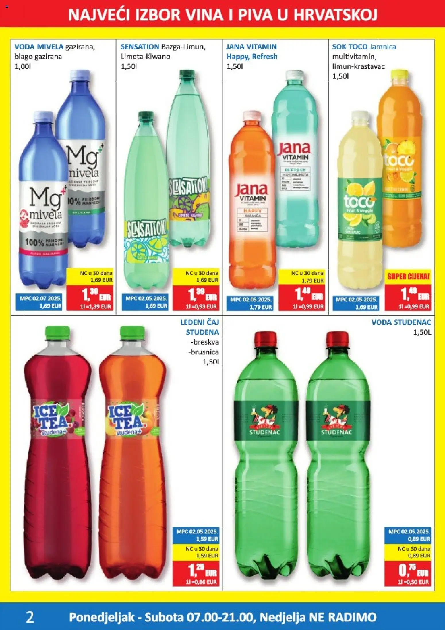 Vrutak katalog | vrijedi od 11.05.2026 | Stranica: 2 | Proizvodi: Sok, Čaj, Jamnica, Voda