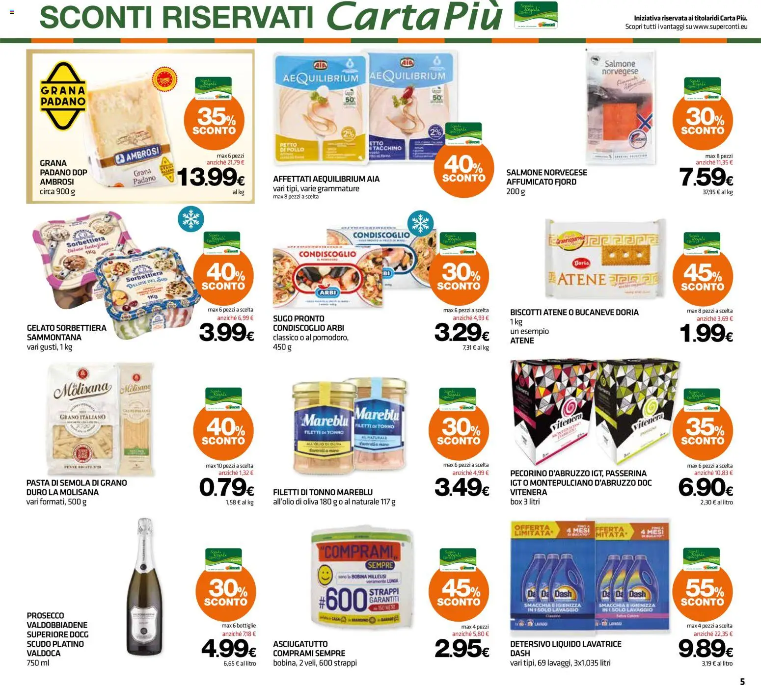 Volantino Superconti del 13/08/2026 | Pagina: 5 | Prodotti: Pollo, Gelato, Asciugatutto, Pecorino