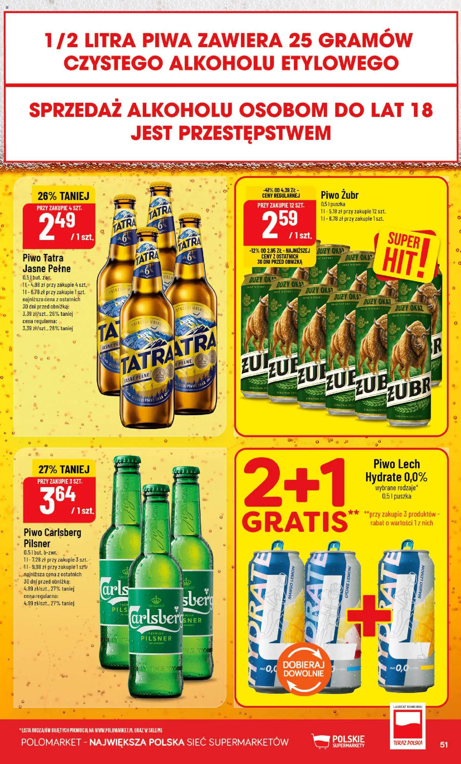 POLOmarket gazetka od 19.08.2026 | Strona: 51 | Produkty: Mango, Piwo żubr, Lech, Piwo Carlsberg
