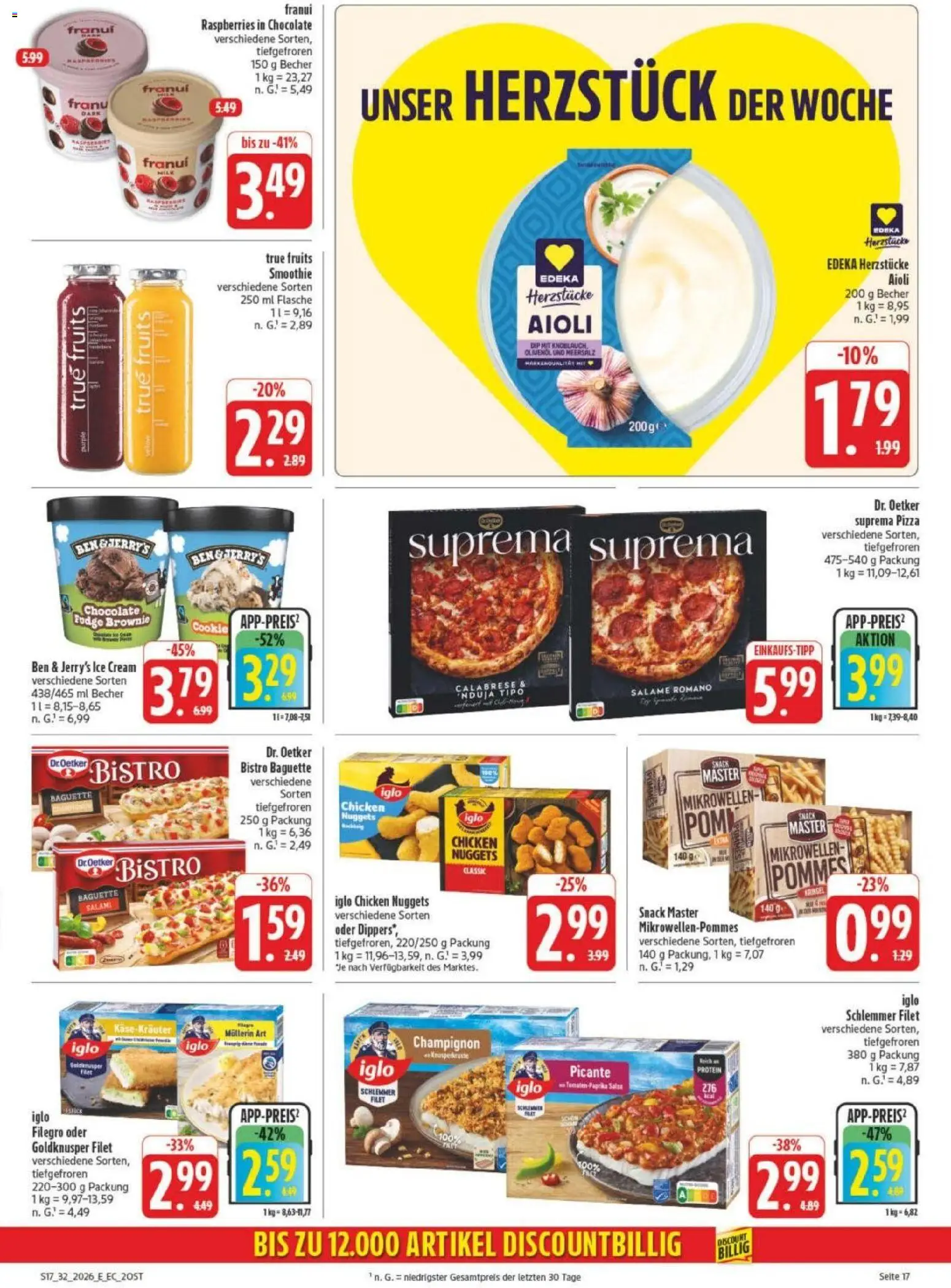 Edeka Prospekt Leipzig – gültig ab 03.08.2026 | Seite: 21 | Produkte: Iglo, Ben & Jerry's, Knoblauch, Salami