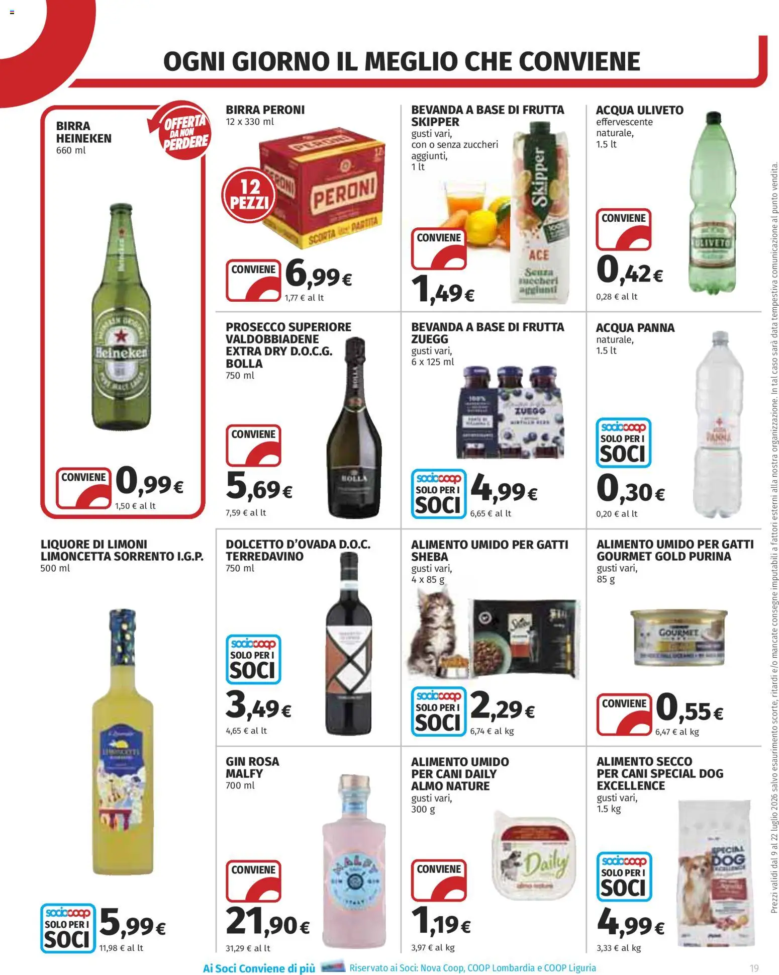 Volantino COOP del 09/07/2026 | Pagina: 19 | Prodotti: Panna, Acqua, Frutta, Liquore