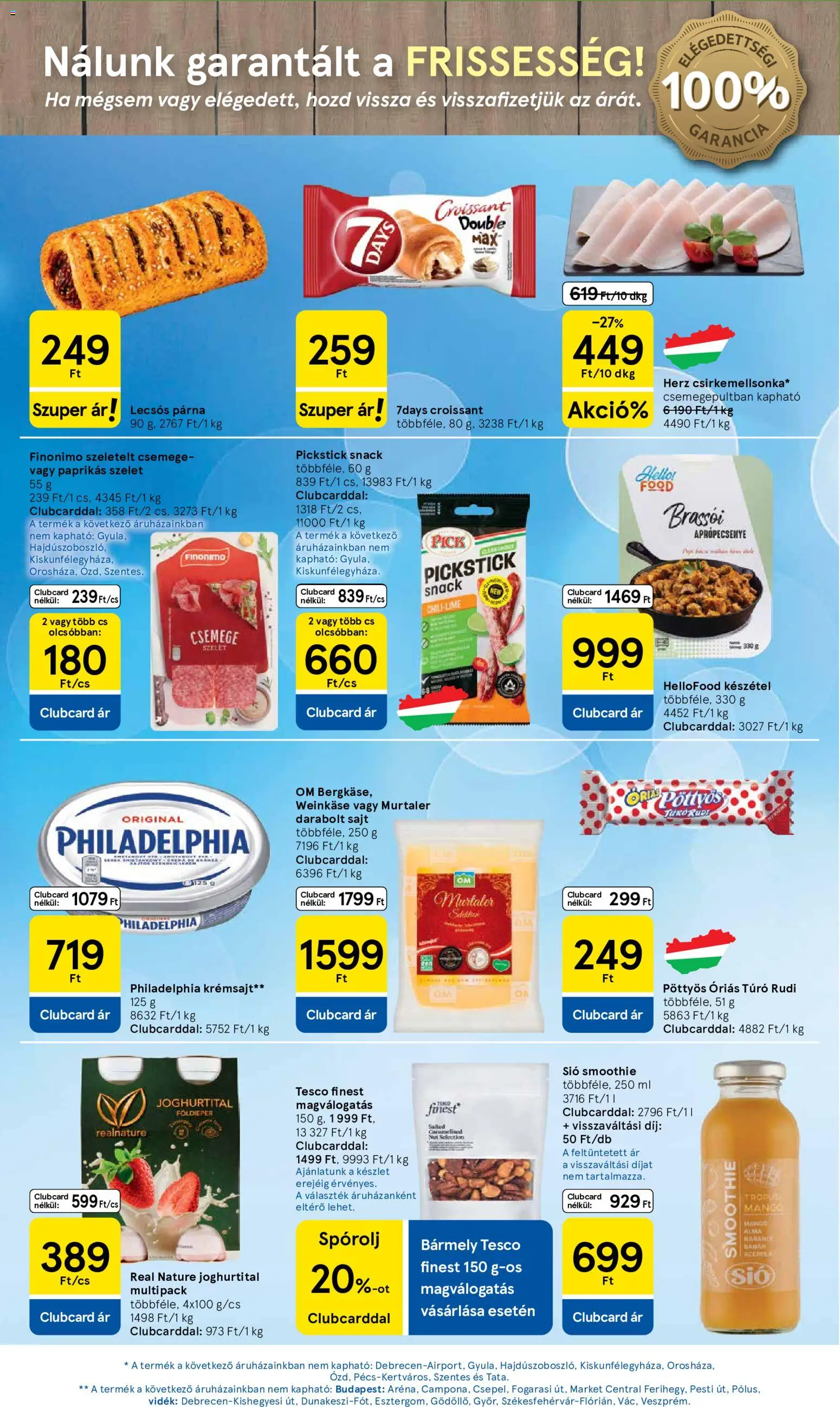 Tesco akciós ujság - amely érvényes a következő dátumtól: 2026.07.30. | Oldal: 17 | Termékek: Croissant, Pick, Smoothie, Készétel