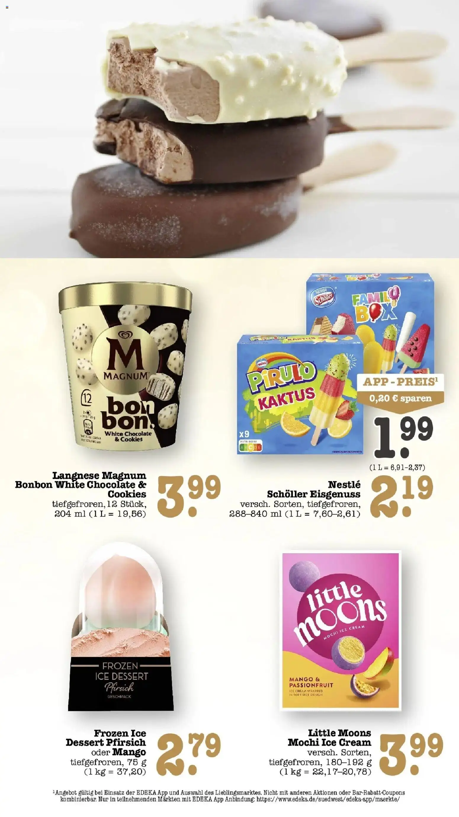 Edeka Prospekt Bühlertal (ab 05.10.2026) » Angebote Online | Seite: 33 | Produkte: Langnese, Mango, Pfirsich, Mochi