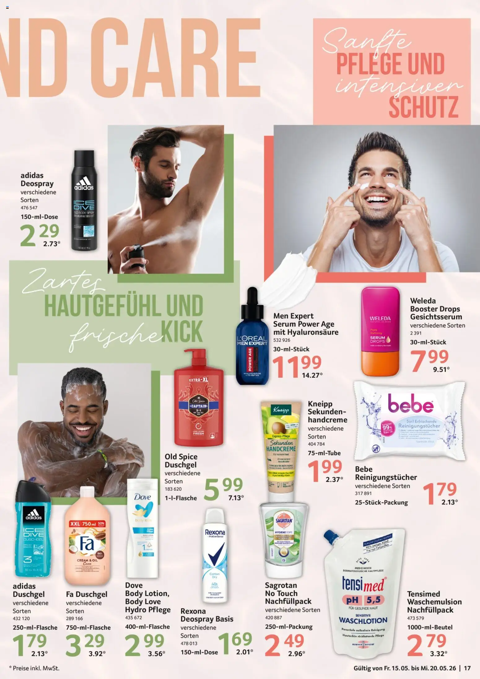 Selgros Prospekt 	 – gültig ab 15.05.2026 | Seite: 17 | Produkte: Handcreme, Seife, Reinigungstücher, Deospray