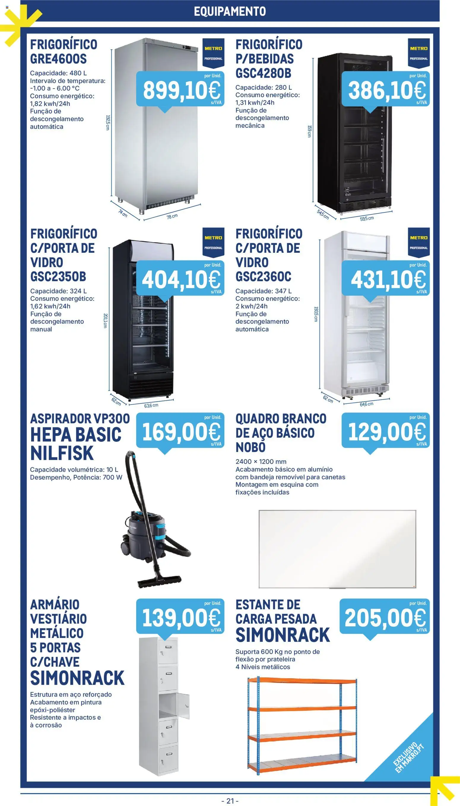 Makro Folheto │ válido de 19.05.2026 | Página: 21 | Produtos: Frigorífico, Quadro, Bandeja, Prateleira