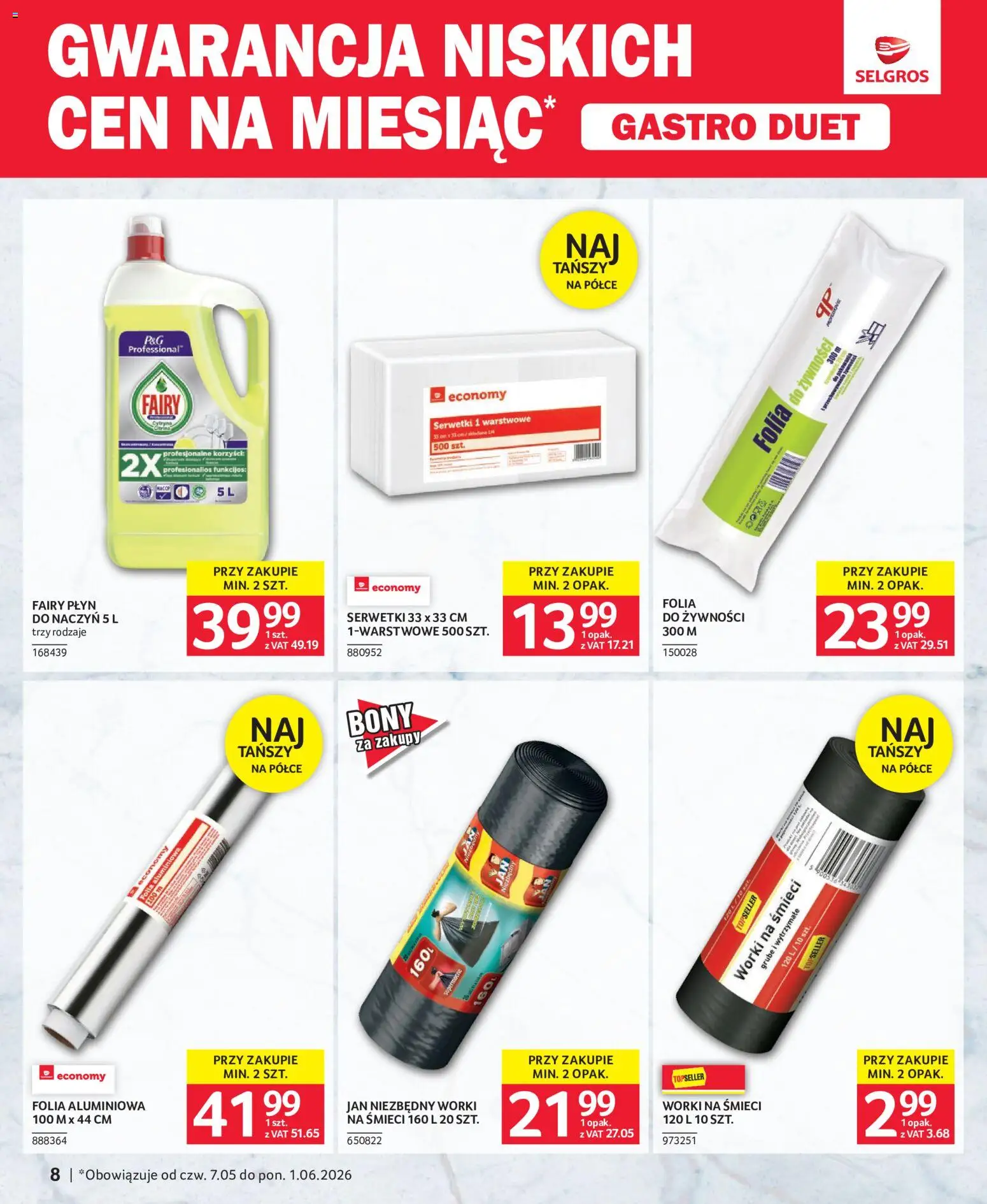 Selgros cash&carry gazetka - Gastro Duet od 21.05.2026 | Strona: 8 | Produkty: Fairy