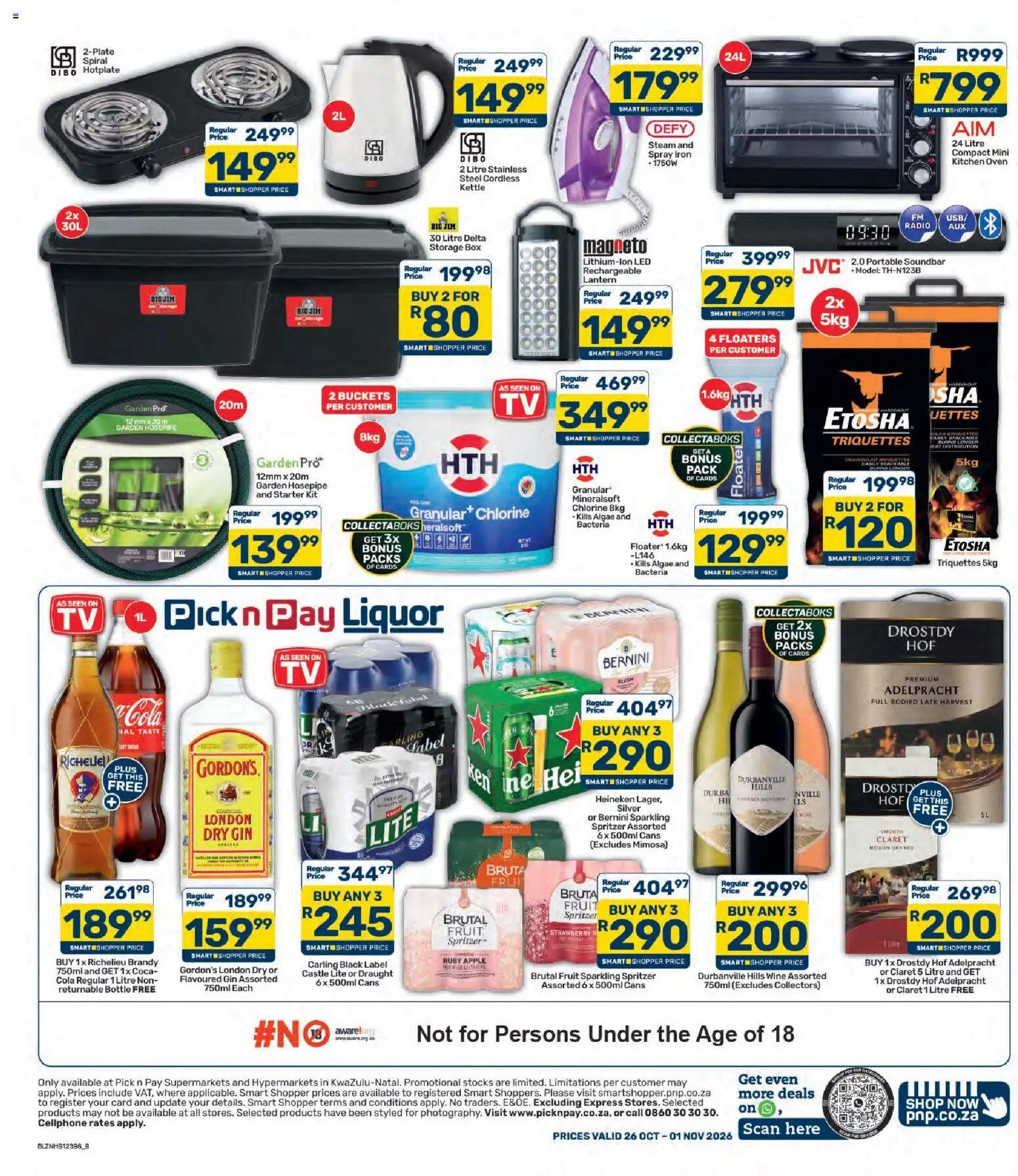 New Pick n Pay catalogue – valid from 26/10/2026 | Page: 4 | Products: Iron, Box, Soundbar, Blush