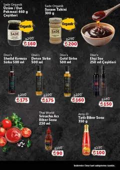 13 Ekim 2026 tarihinden itibaren geçerli olan Onur Market kataloğu önizlemesi | Sayfa: 11 | Ürünler: Sirke, Sos, Biber, Üzüm