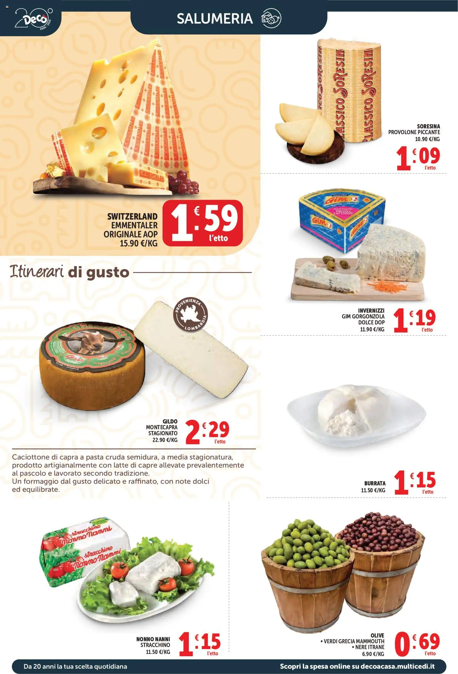 Volantino Decò del 08.06.2026 | Pagina: 2 | Prodotti: Provolone, Formaggio, Olive, Burrata