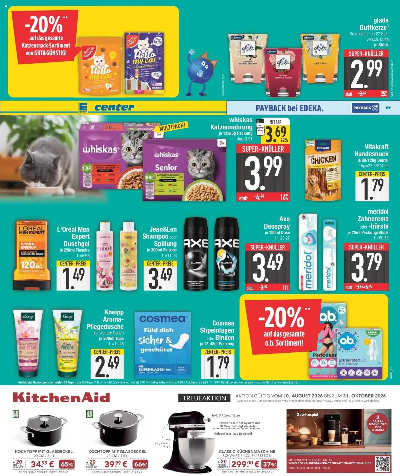 E center Prospekt Bad Reichenhall (ab 14.09.2026) zum Blättern | Seite: 21 | Produkte: Kaffee, Bürste, Duschgel, Whiskas
