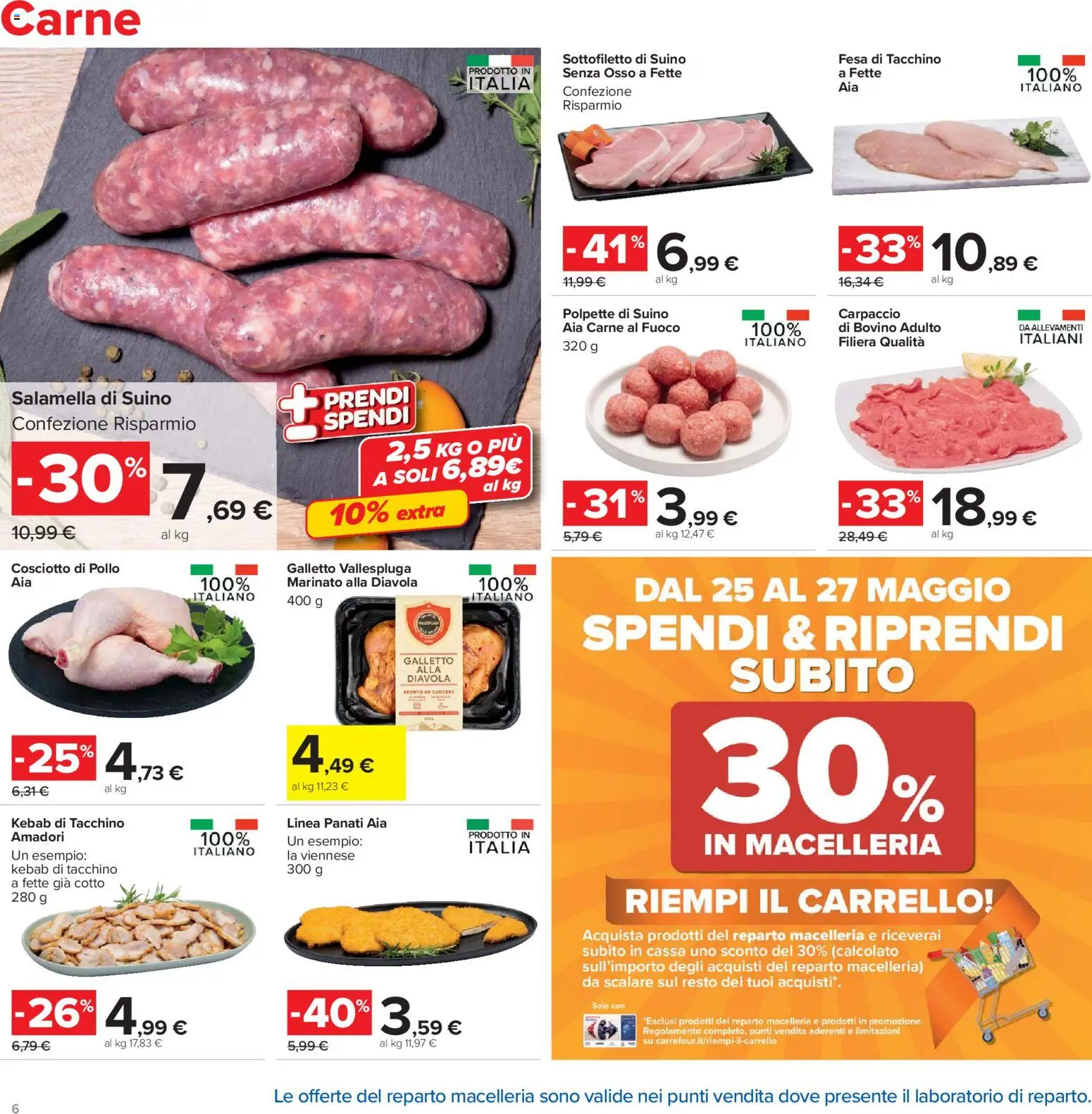 Volantino Carrefour del 19.05.2026 | Pagina: 6 | Prodotti: Pollo, Suino, Carrello, Polpette