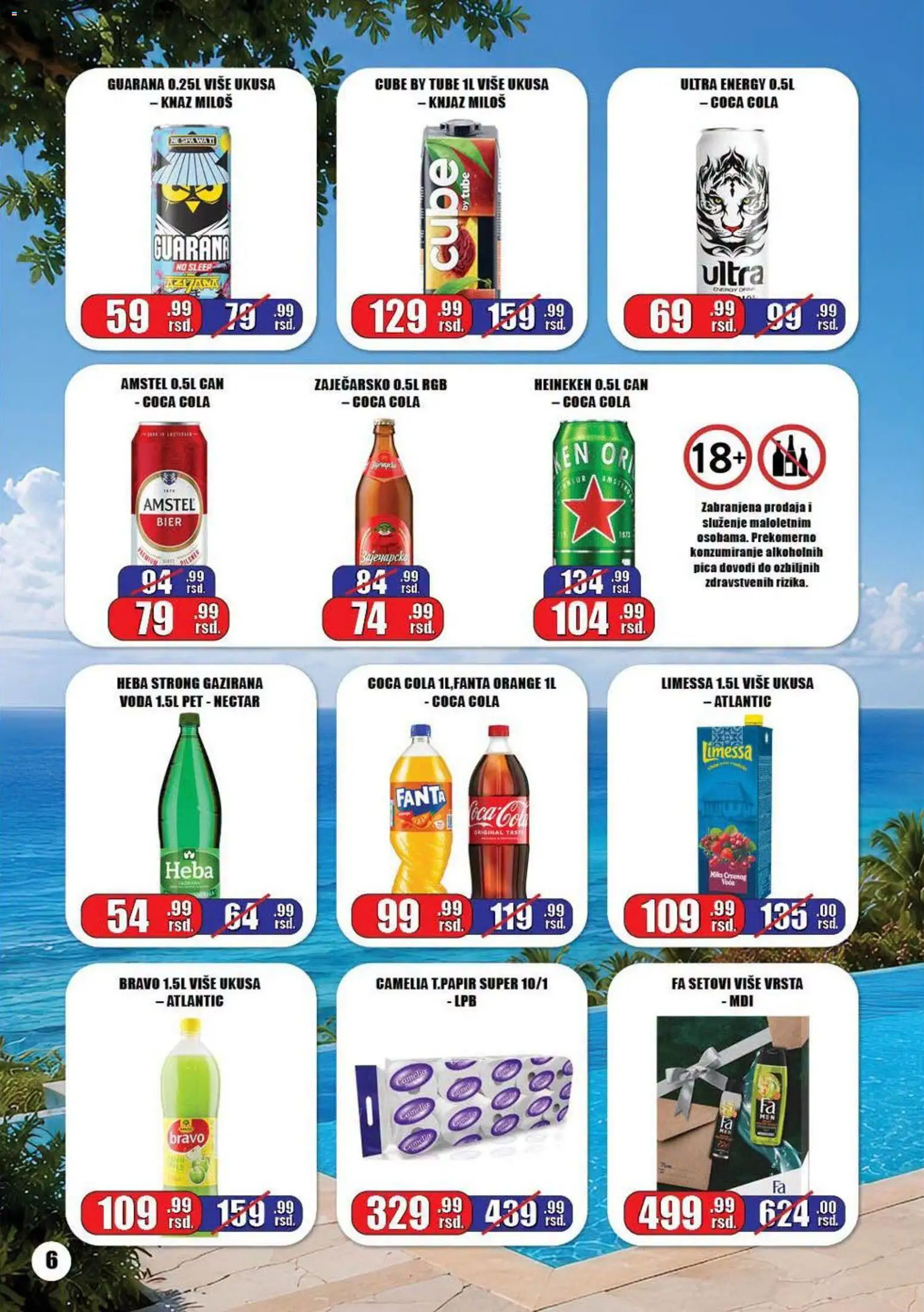 Gala MARKET katalog - važi od 05.08.2026 | Strana: 6 | Proizvode: Heineken, Fanta, Voda, Guarana