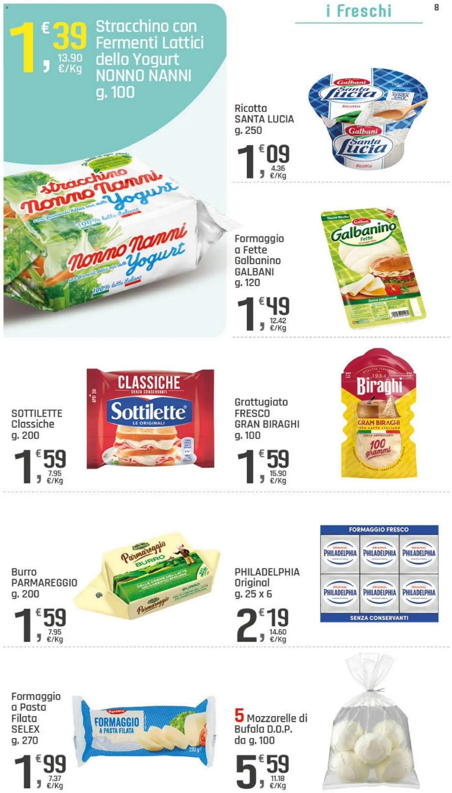 Volantino DOK del 06/08/2026 | Pagina: 8 | Prodotti: Yogurt, Formaggio, Pasta, Stracchino