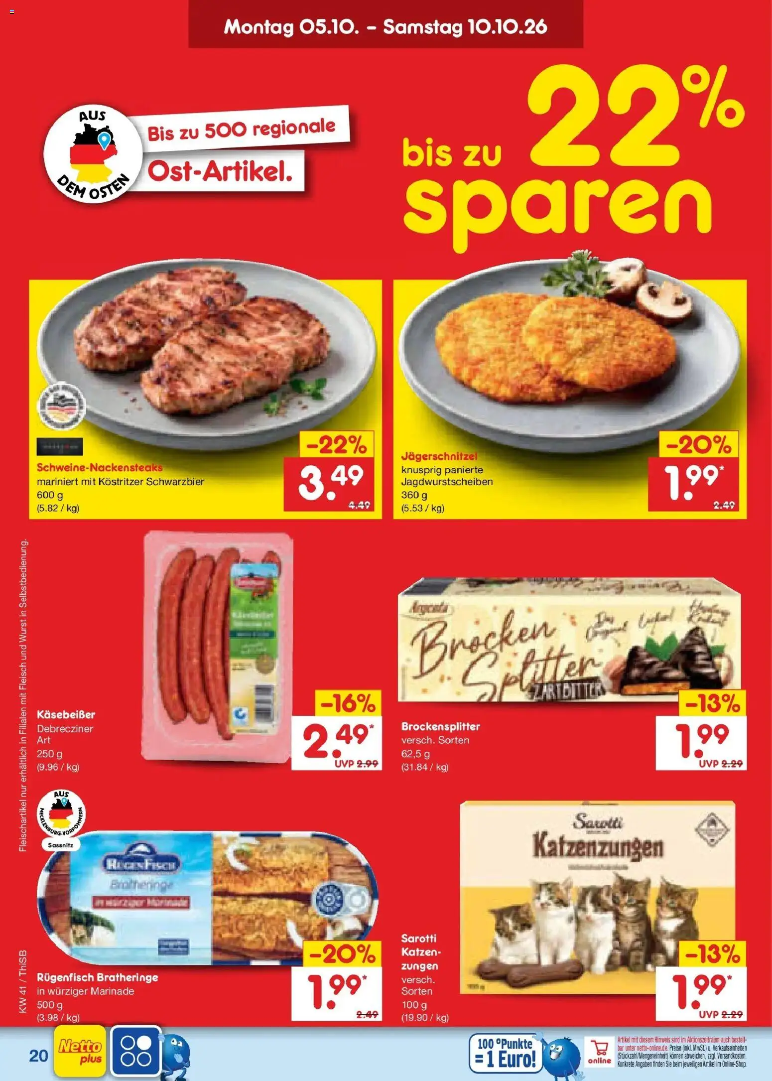 Netto Marken-Discount Prospekt Pirna – gültig ab 05.10.2026 | Seite: 20 | Produkte: Kostritzer, Wurst, Fleisch