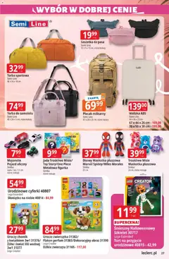 Pogląd oferty "E.Leclerc gazetka" - ważna od 28.07.2026 | Strona: 27 | Produkty: Karta, Torba sportowa, Lego, Tort