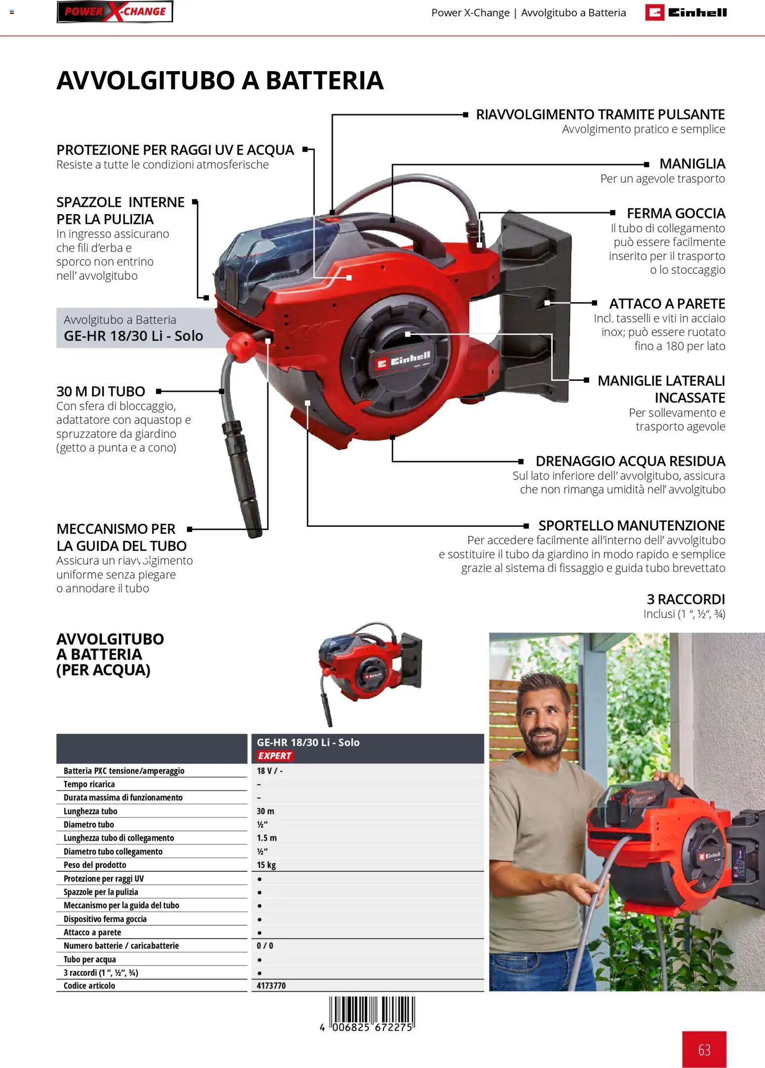 Volantino Einhell del 02/03/2026 | Pagina: 65 | Prodotti: Acqua, Tubo, Batteria, Caricabatterie
