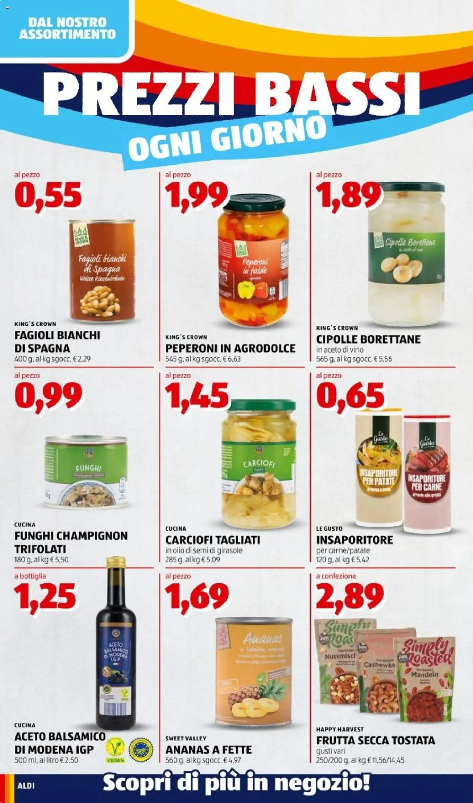 Volantino Aldi del 24/08/2026 | Pagina: 6 | Prodotti: Vegan, Ananas, Funghi, Carne