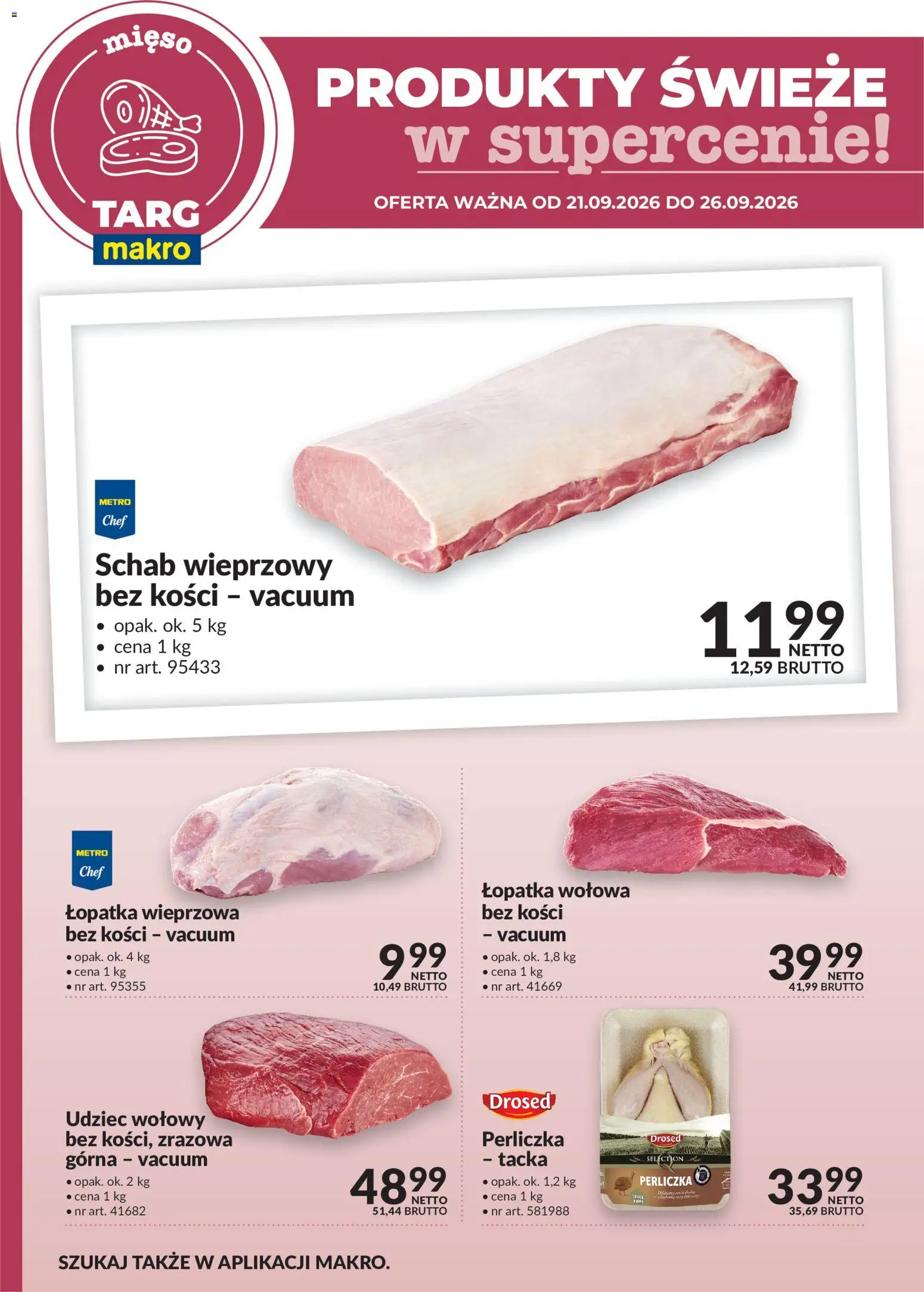 Makro gazetka - Oferta świeża w super cenach od 21.09.2026 | Strona: 2 | Produkty: Łopatka wołowa, Udziec wołowy, Mięso, Łopatka wieprzowa
