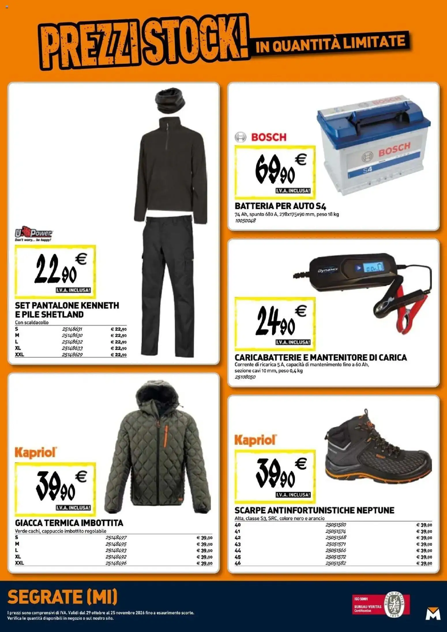 Volantino TECNOMAT del 29/10/2026 | Pagina: 21 | Prodotti: Scarpe, Cappuccio, Batteria, Caricabatterie