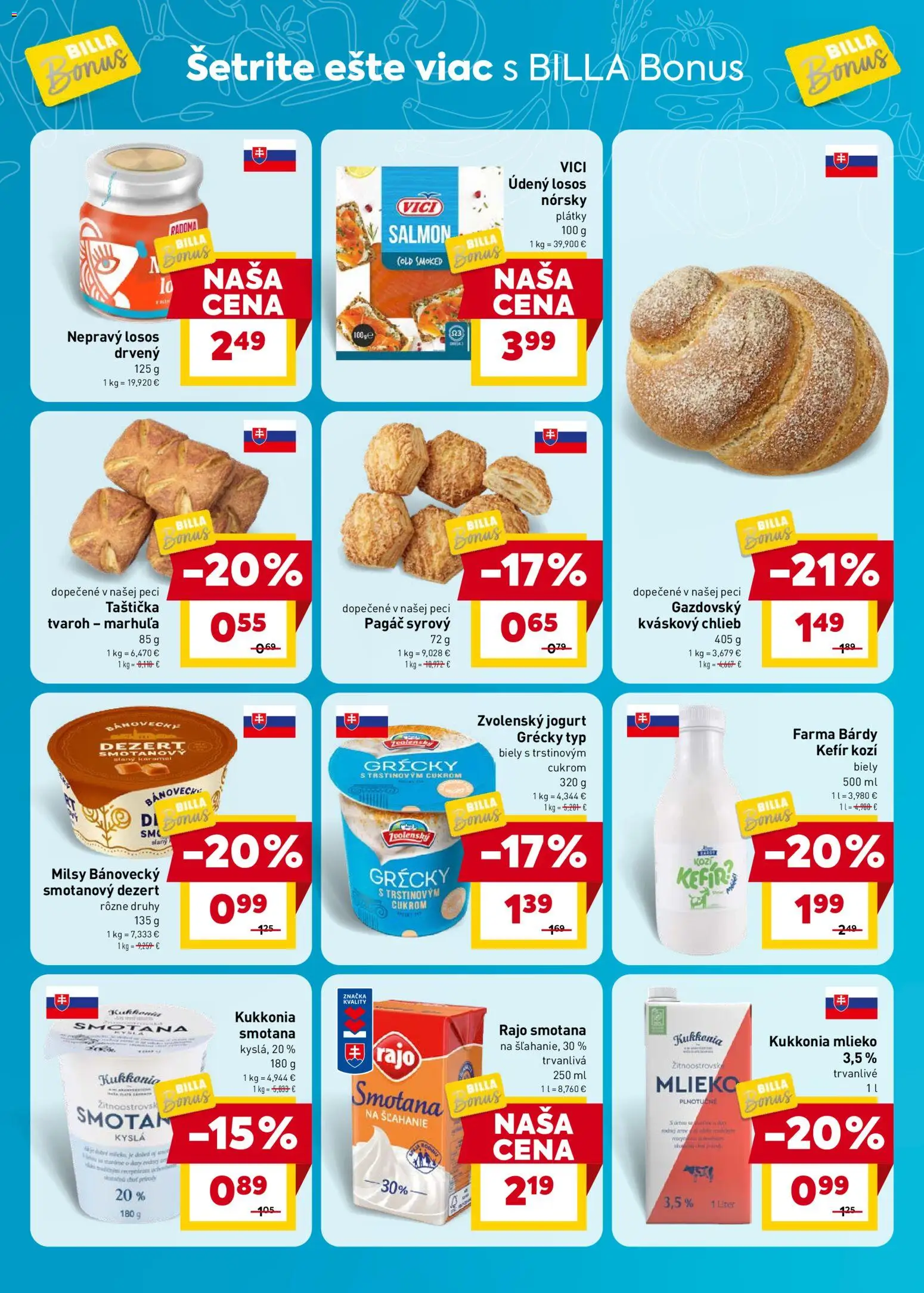 Nové Billa akcie – leták je platný od 13.05.2026 | Strana: 2 | Produkty: Mlieko, Jogurt, Smotana, Tvaroh