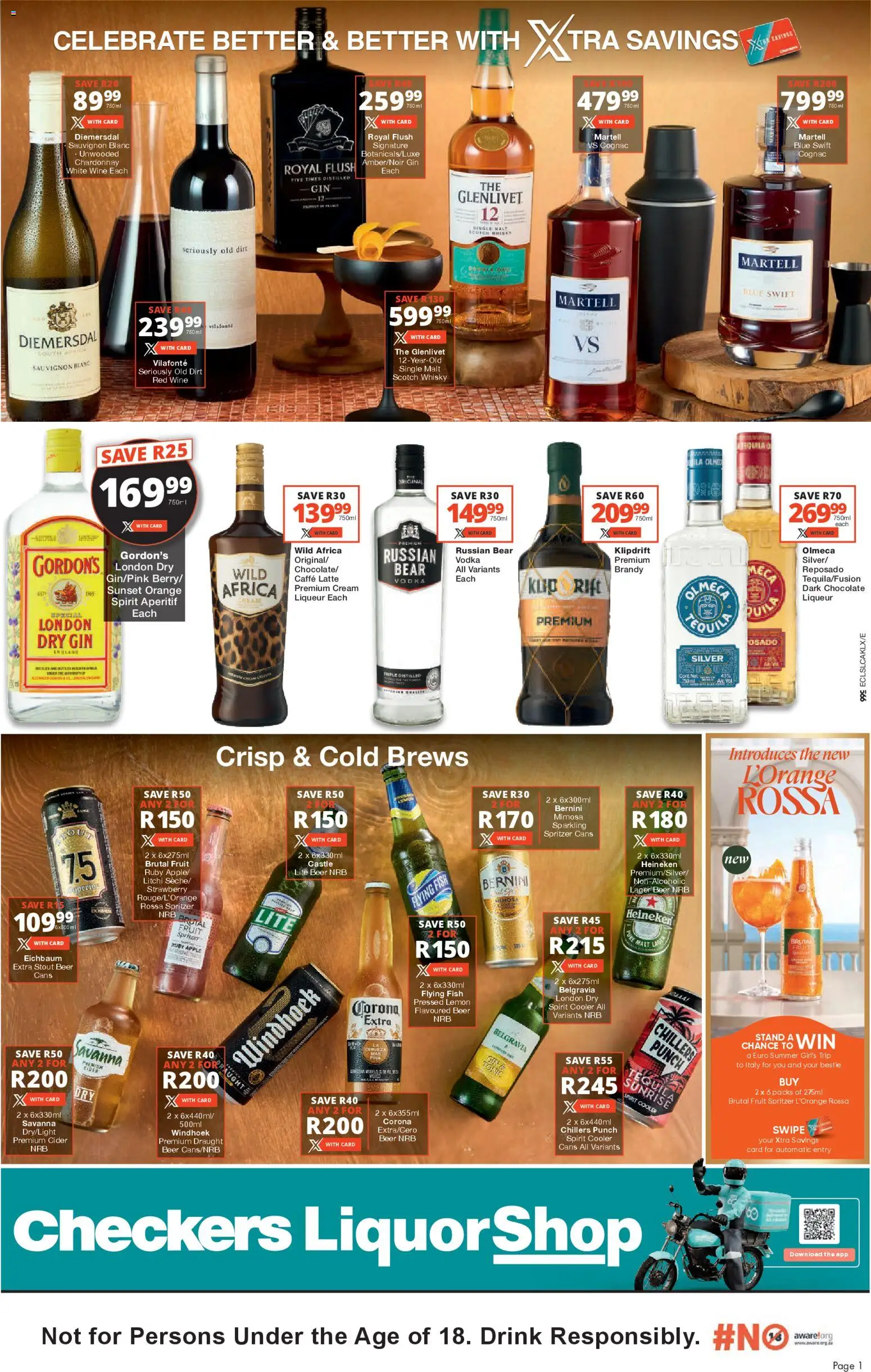 New Checkers catalogue – valid from 24.04.2026 | Page: 1 | Products: Wine, Beer, Cream, Lemon