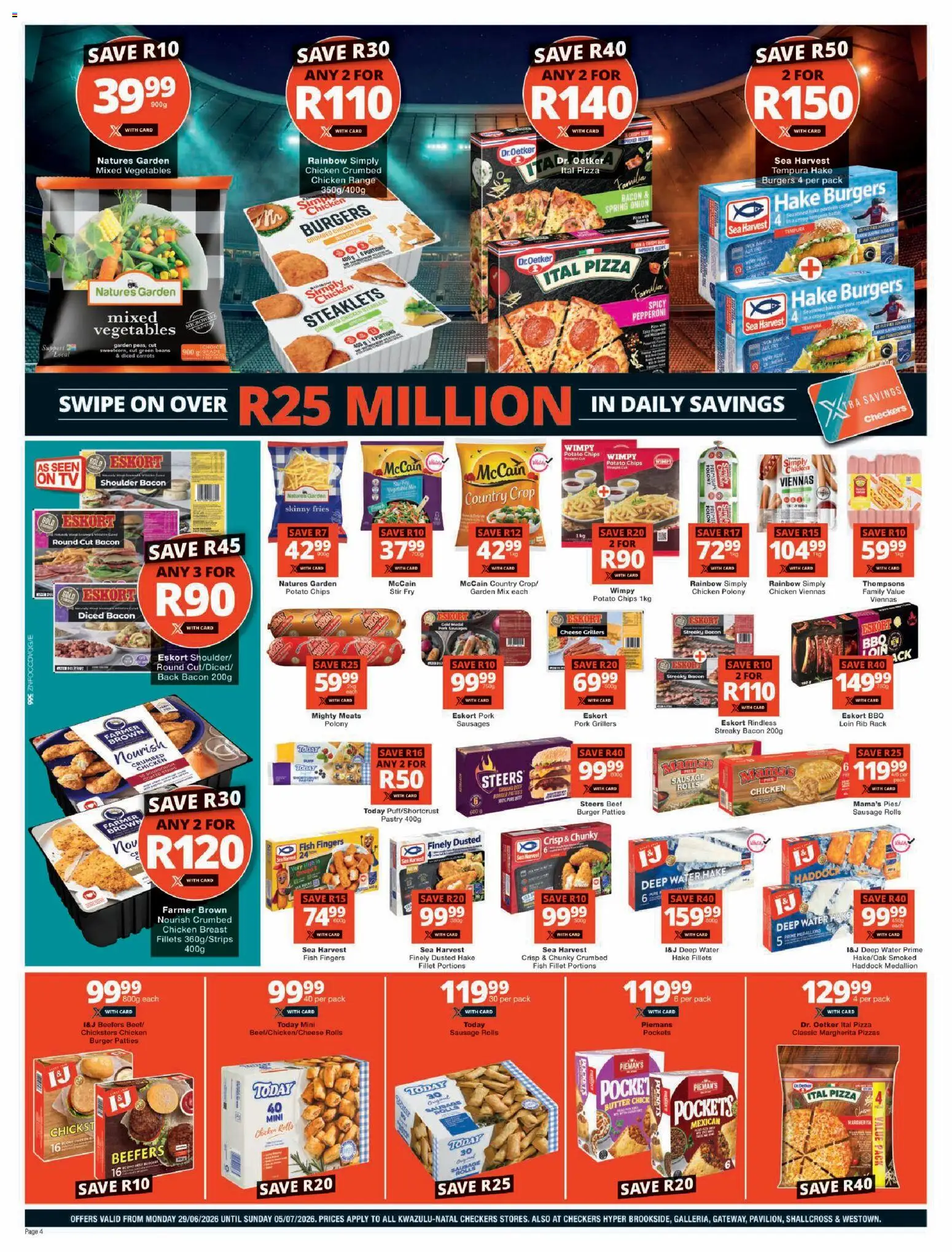 New Checkers catalogue – valid from 29/06/2026 | Page: 4 | Products: Polony, Fish, Carrots, Bacon