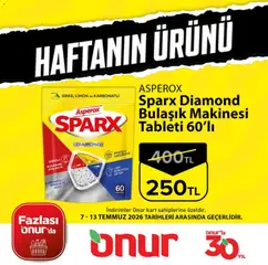 07 Temmuz 2026 tarihinden itibaren geçerli olan Onur Market kataloğu önizlemesi