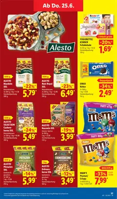 Lidl Prospekt ab 22.06.2026 gültig | Seite: 59 | Produkte: Yogurette, Schokolade, Mandeln, Kekse