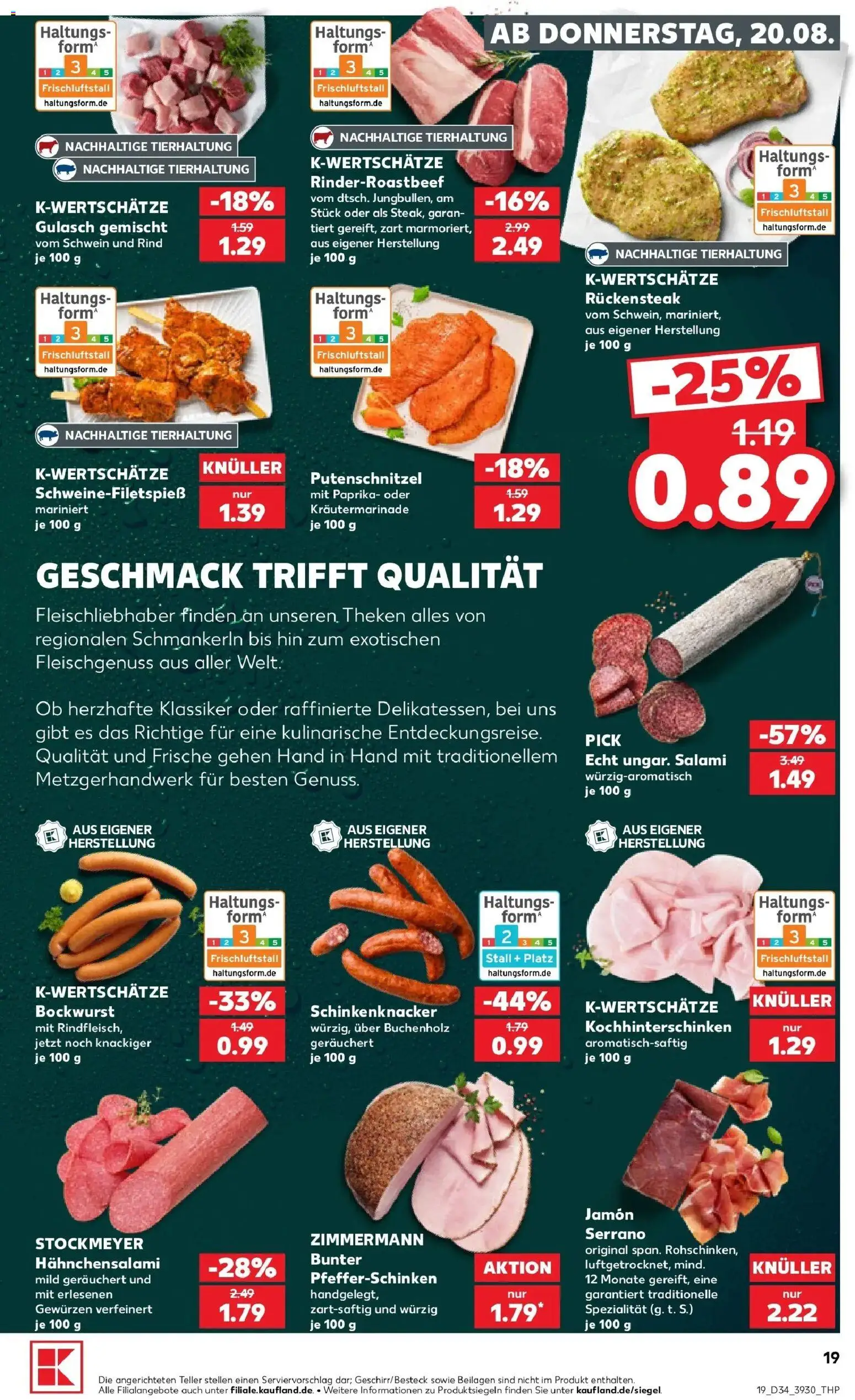 Prospekt Kaufland ab 17.08.2026 » Angebote Online zum Blättern | Seite: 30 | Produkte: Beilagen, Bockwurst, Paprika, Salami