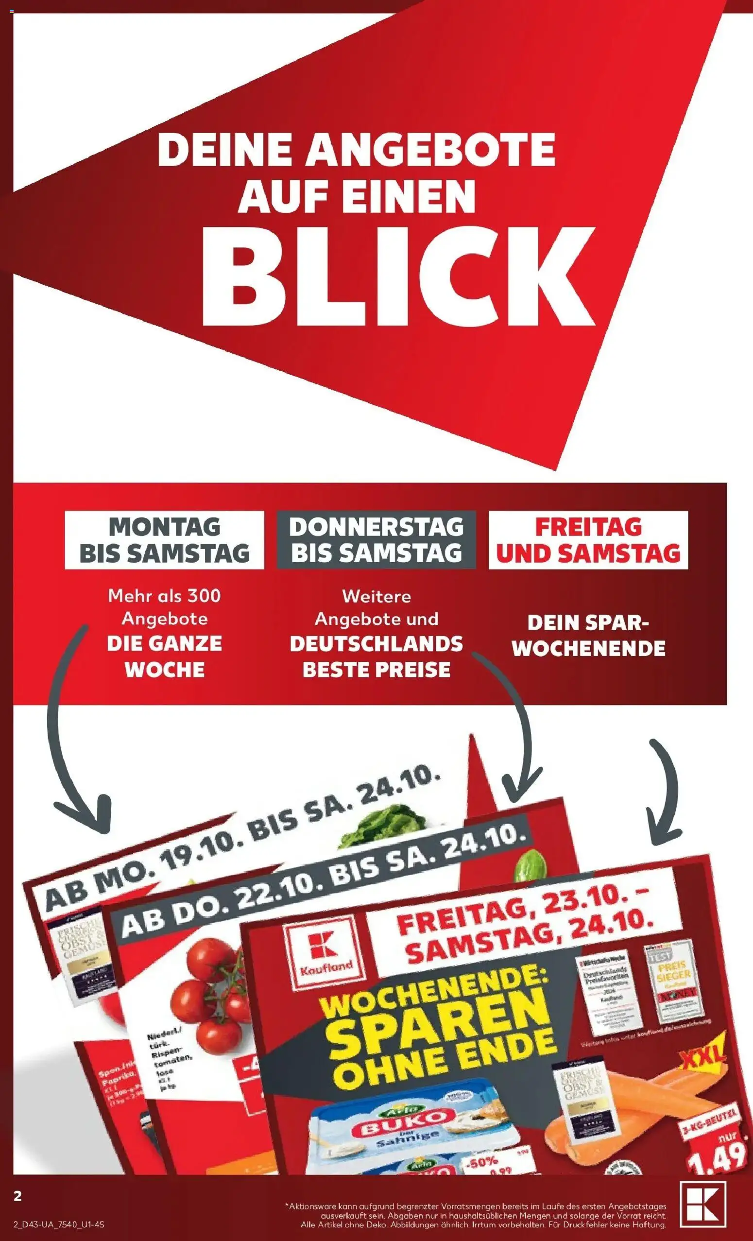 Prospekt Kaufland ab 19.10.2026 » Angebote Online zum Blättern | Seite: 2 | Produkte: Gemüse