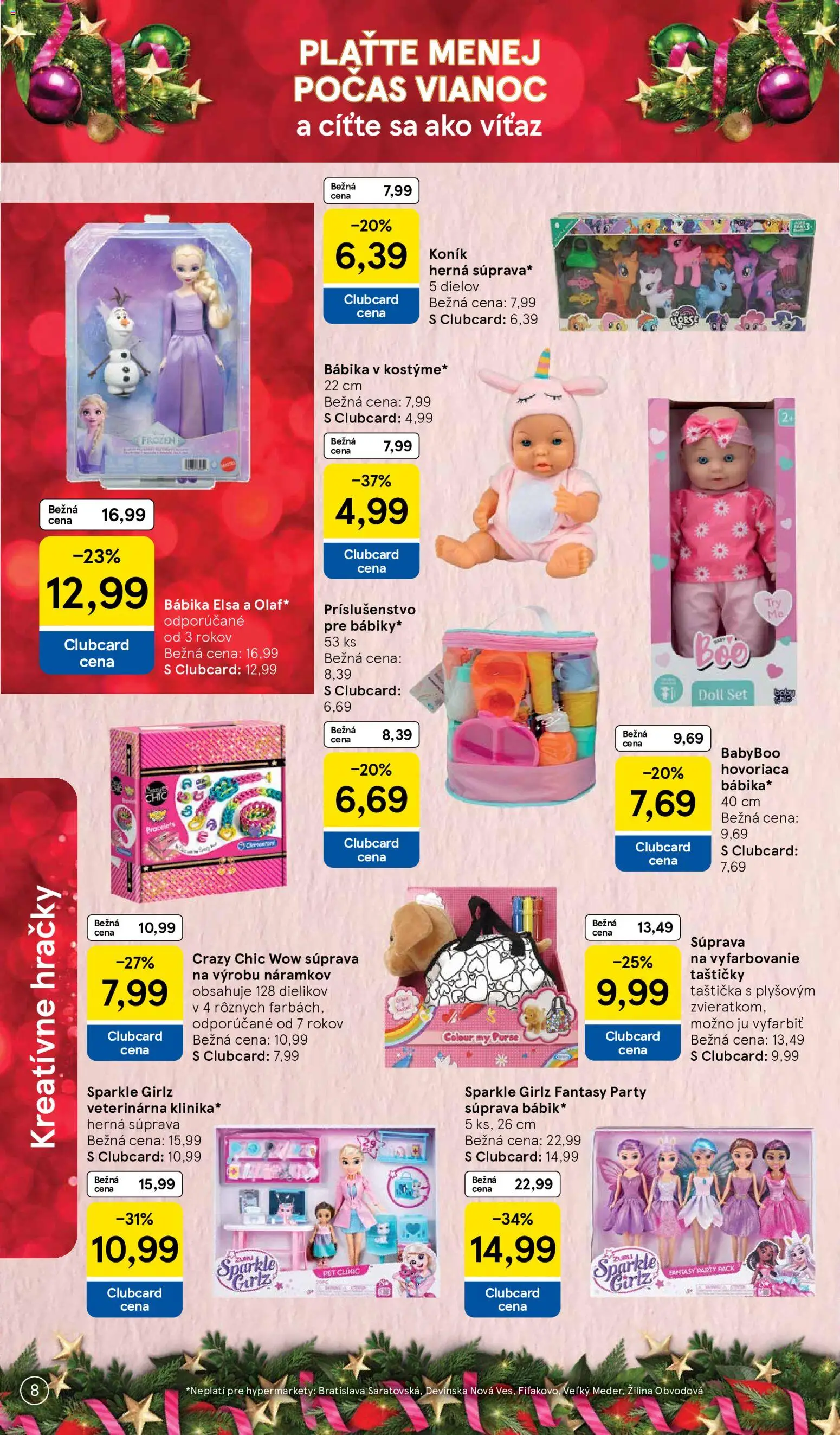 Nové Tesco akcie – leták je platný od 26.10.2026 | Strana: 8 | Produkty: Bábika, Hračky