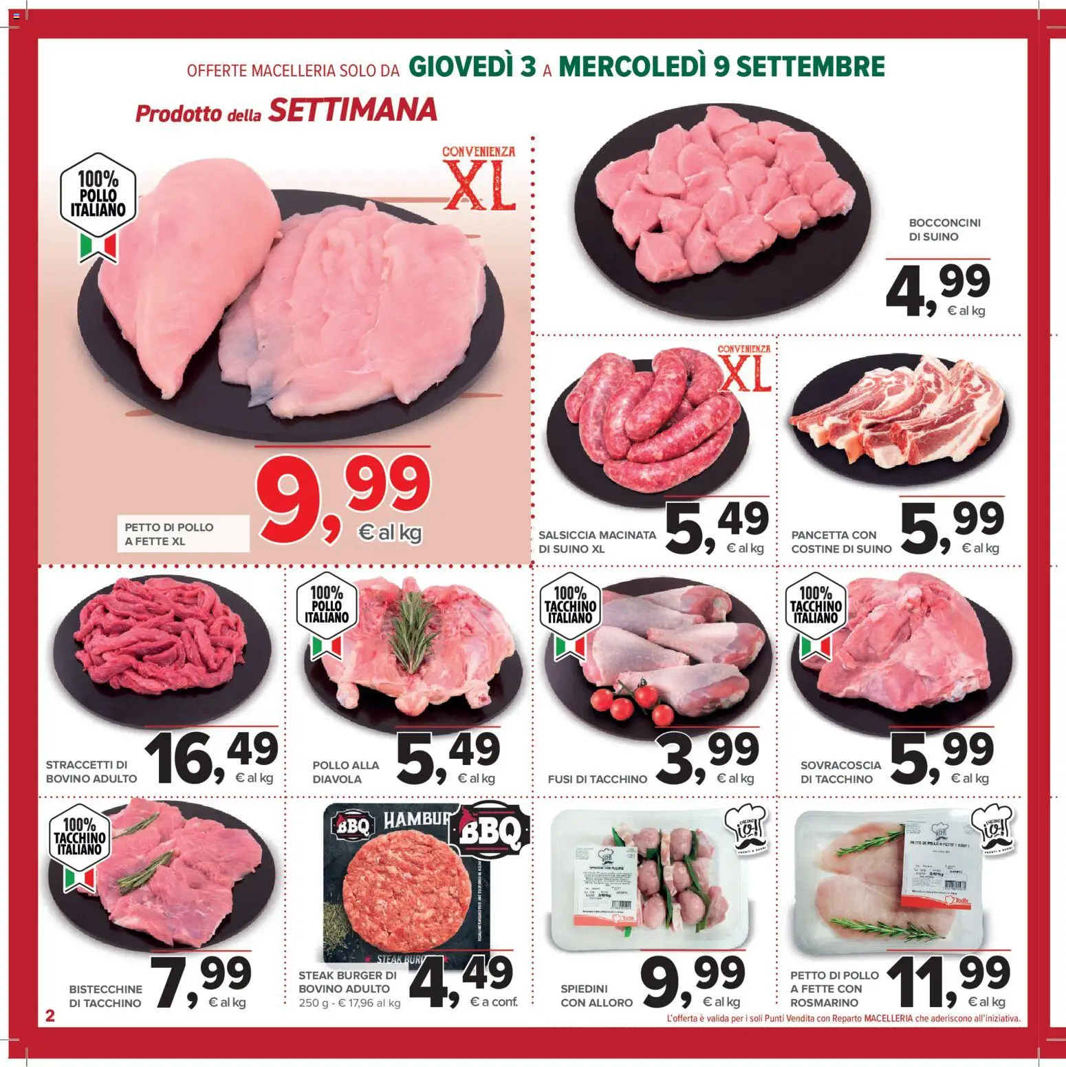 Volantino Todis del 03/09/2026 | Pagina: 2 | Prodotti: Bovino, Petto di Pollo, Rosmarino, Tacchino