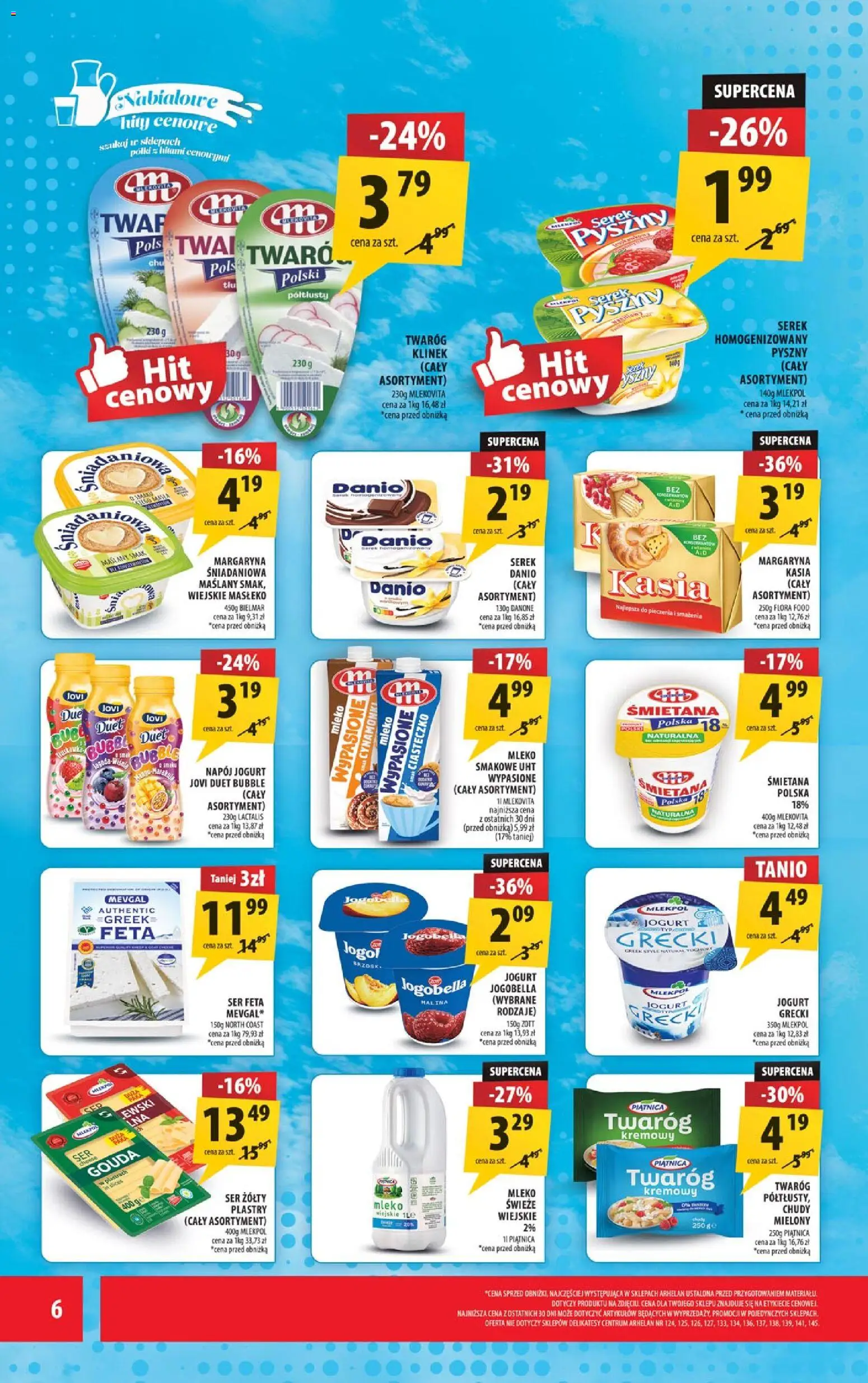 Arhelan gazetka od 11.09.2026 | Strona: 6 | Produkty: Ser żółty, Margaryna, Twaróg, Ser feta
