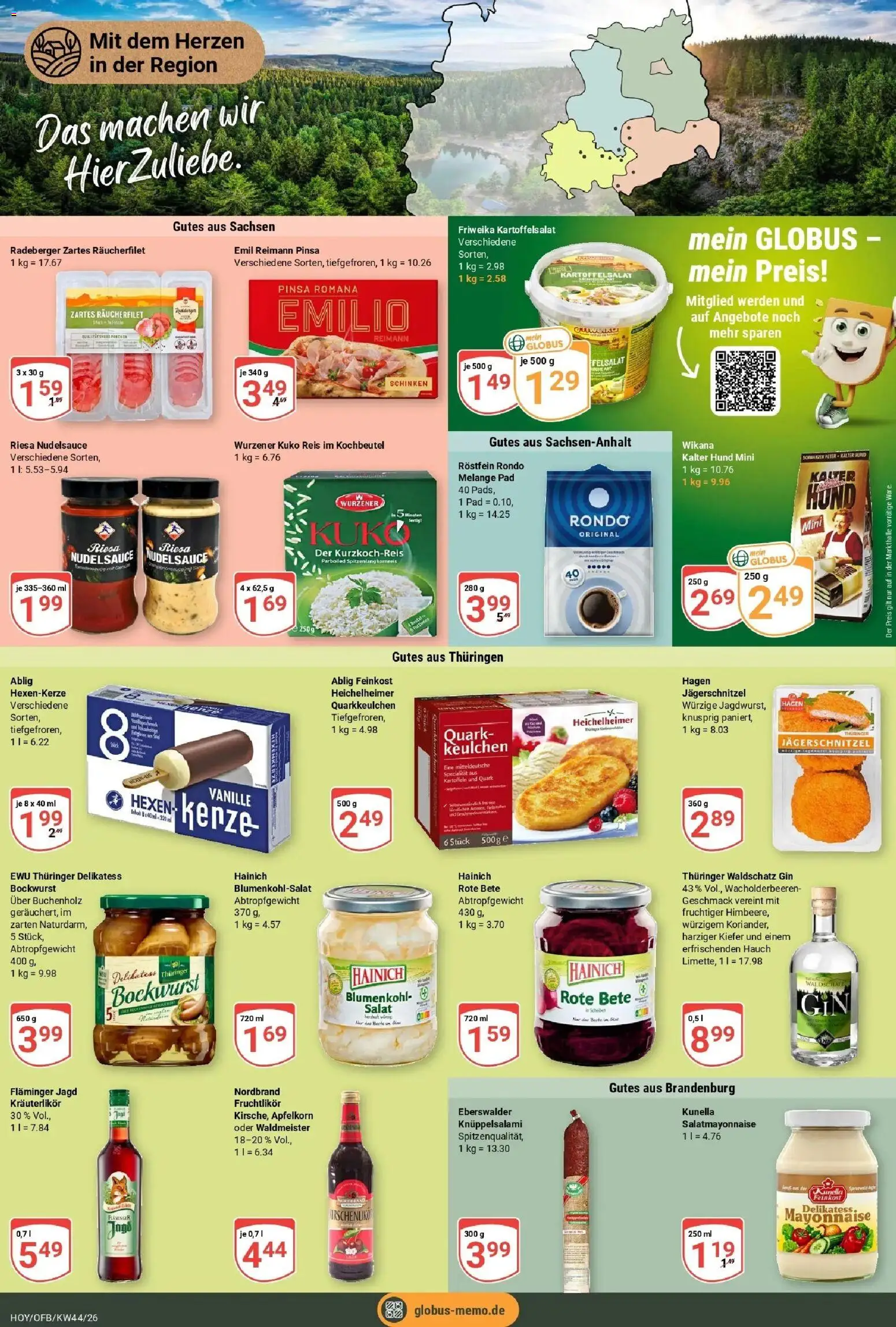 Globus Prospekt Hoyerswerda (ab 26.10.2026) » Angebote online | Seite: 21 | Produkte: Bockwurst, Kartoffeln, Reis, Salat