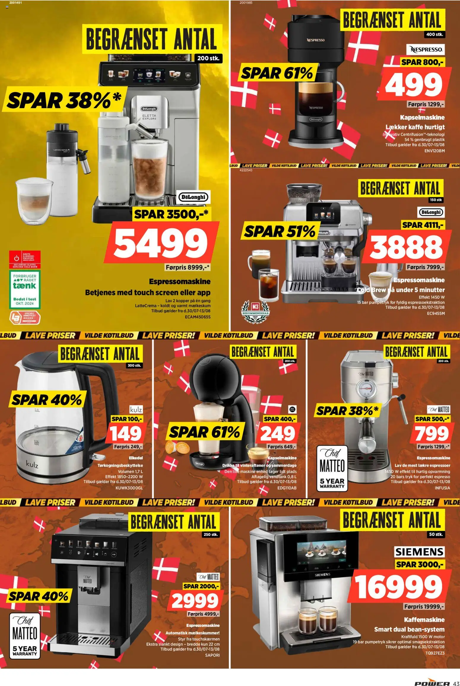 Power tilbudsavis – gyldig fra 07/08/2026 | Side: 43 | Produkter: Kaffe, Kaffemaskine
