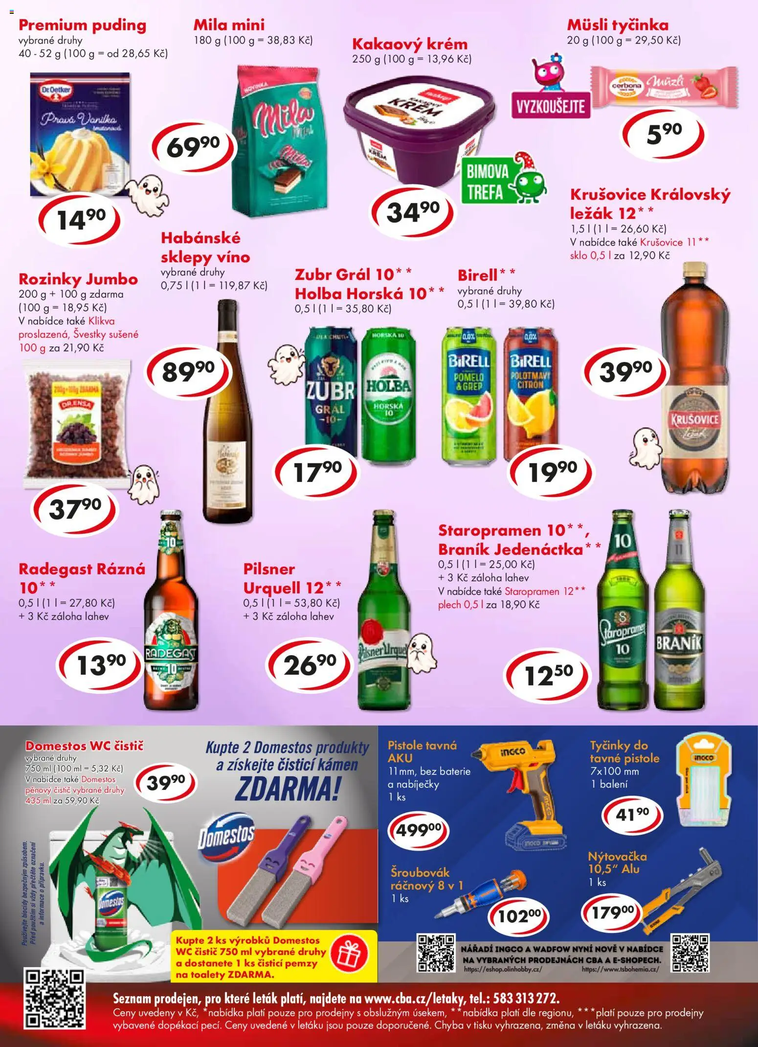 CBA leták - Premium od 28.10.2026 | Strana: 4 | Produkty: Tyčinky, Braník, Müsli tyčinka, Wc čistič