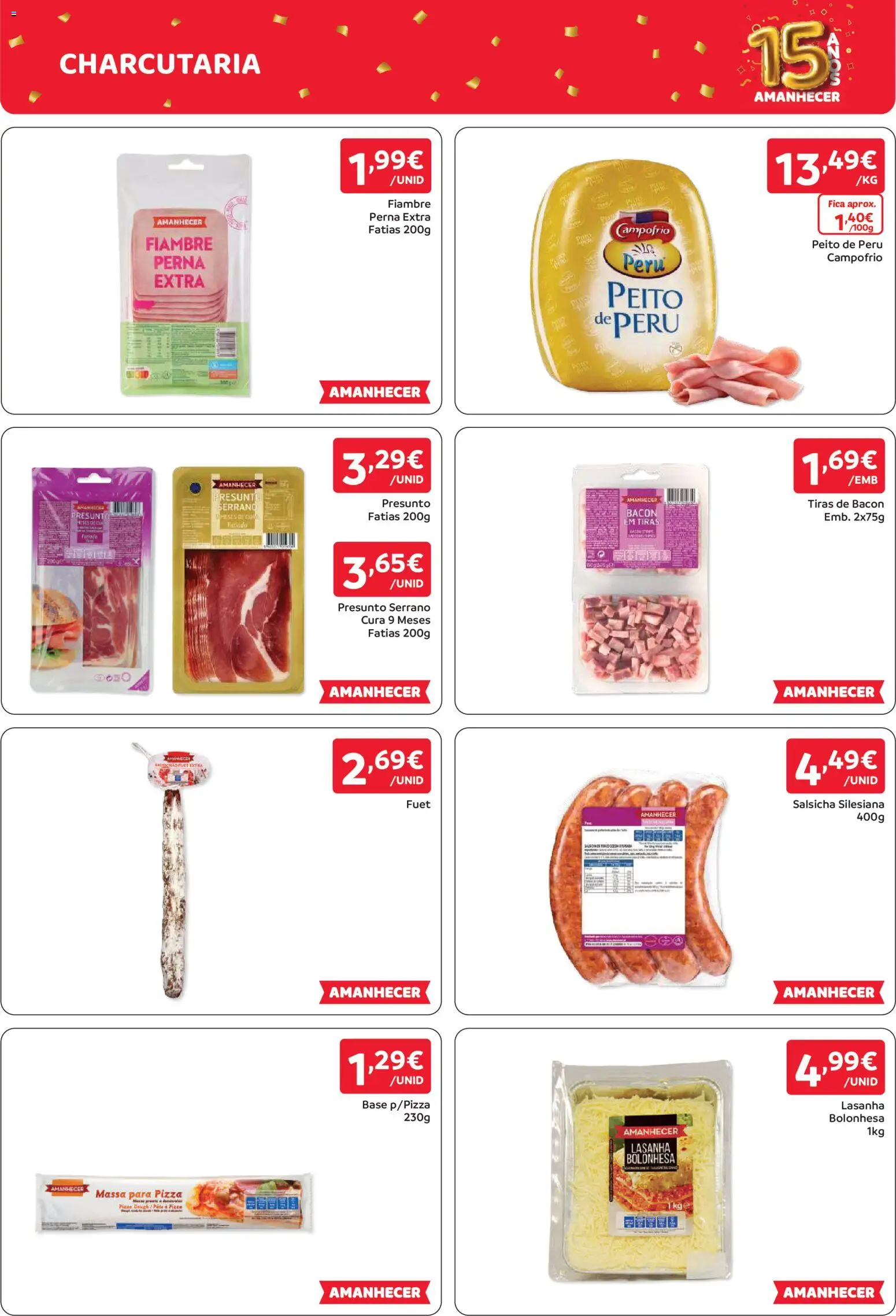Amanhecer folheto Madeira │ válido de 22/10/2026 | Página: 8 | Produtos: Lasanha, Salsicha, Pizza, Massa
