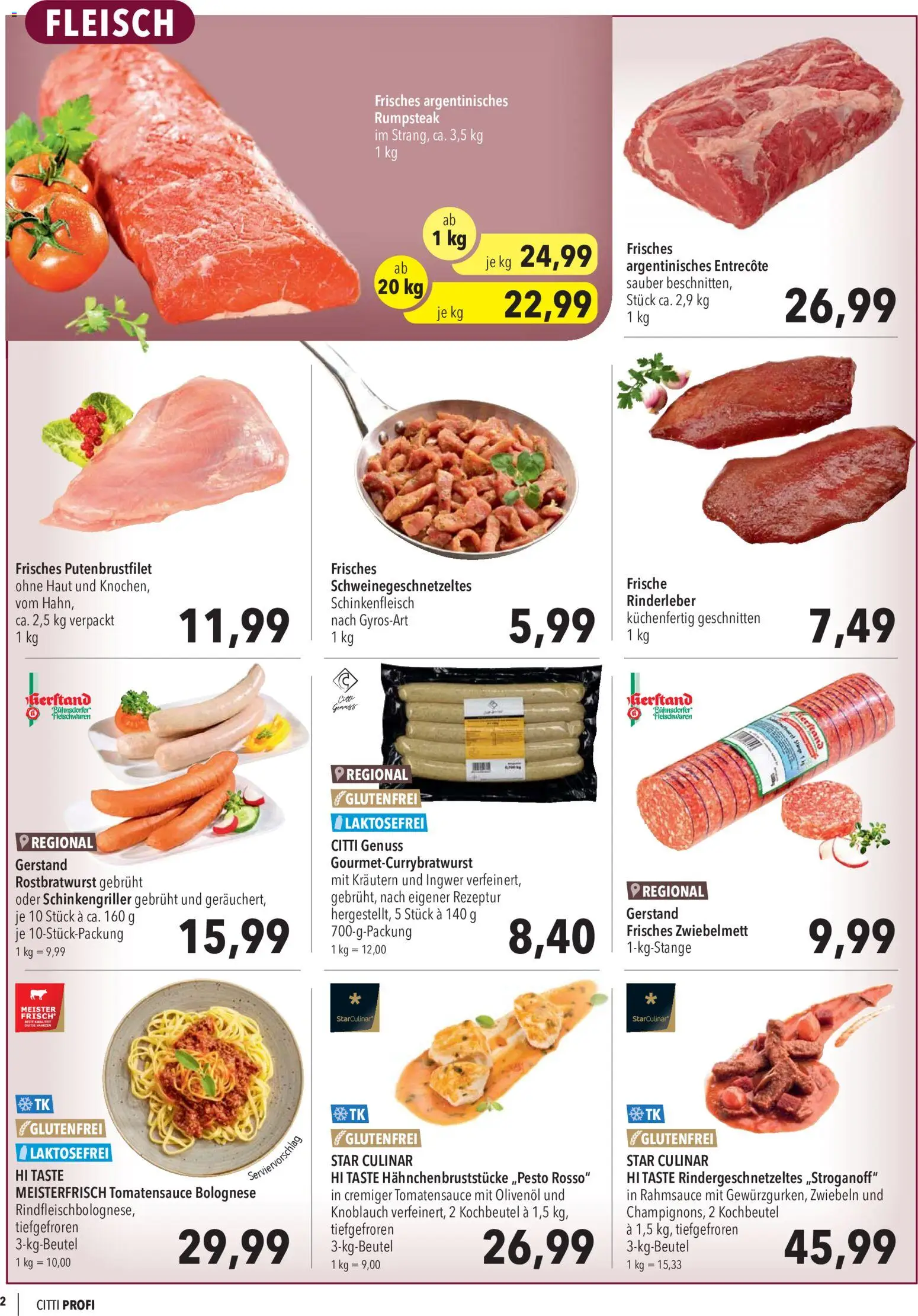 CITTI Markt Aktuelle Angebote für Profis – gültig ab 29.07.2026 | Seite: 2 | Produkte: Rumpsteak, Olivenol, Knoblauch, Fleisch