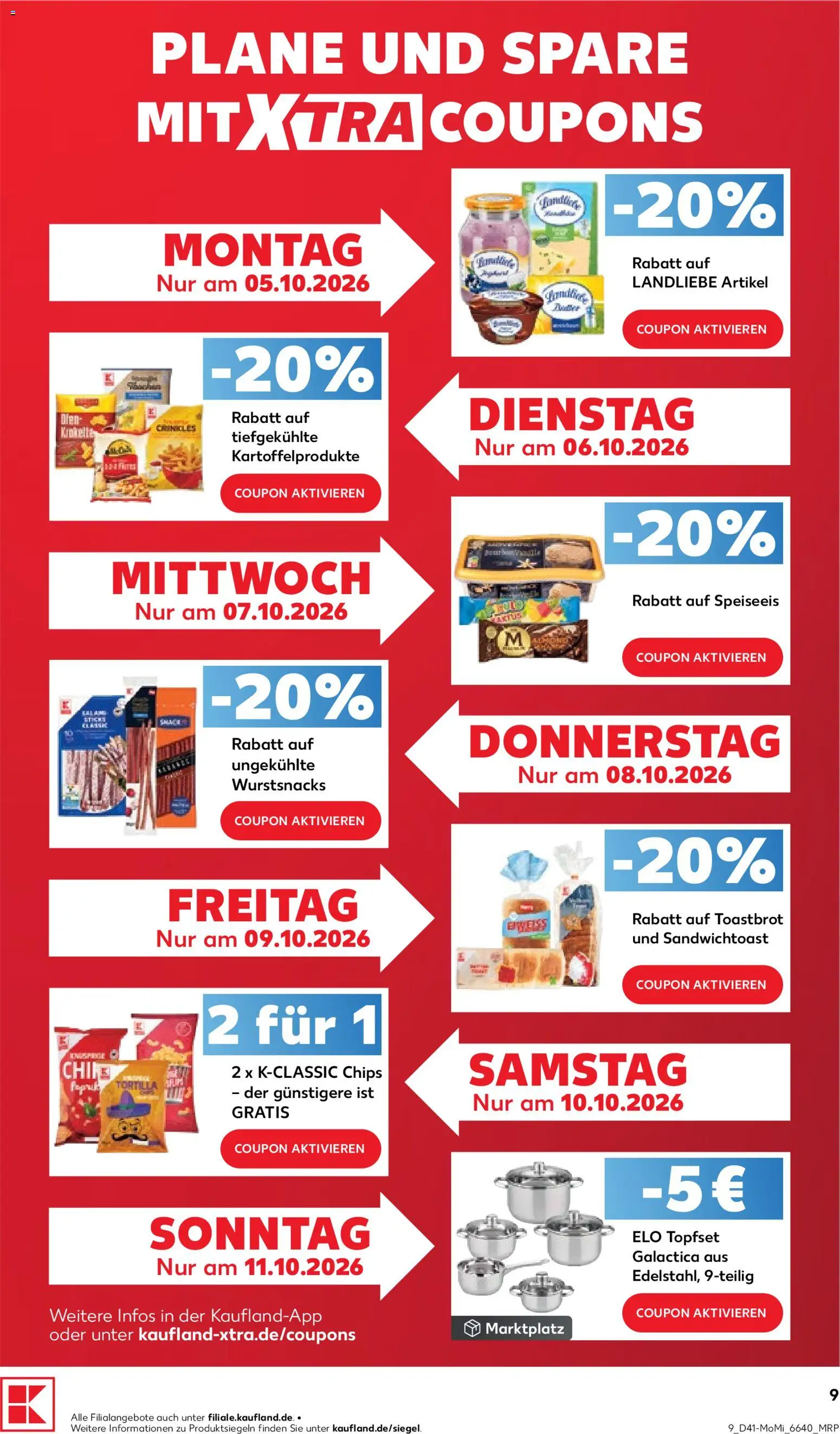 Kaufland Německo leták - Wochenstartk od 05.10.2026 | Strana: 9 | Produkty: Tortilla