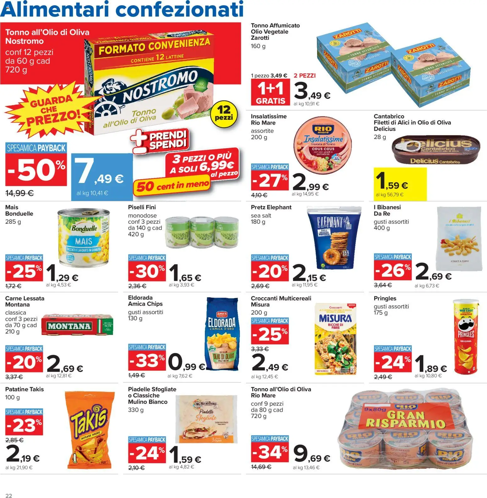 Volantino Carrefour del 06/08/2026 | Pagina: 22 | Prodotti: Pomodorini, Cous cous, Mais, Alici