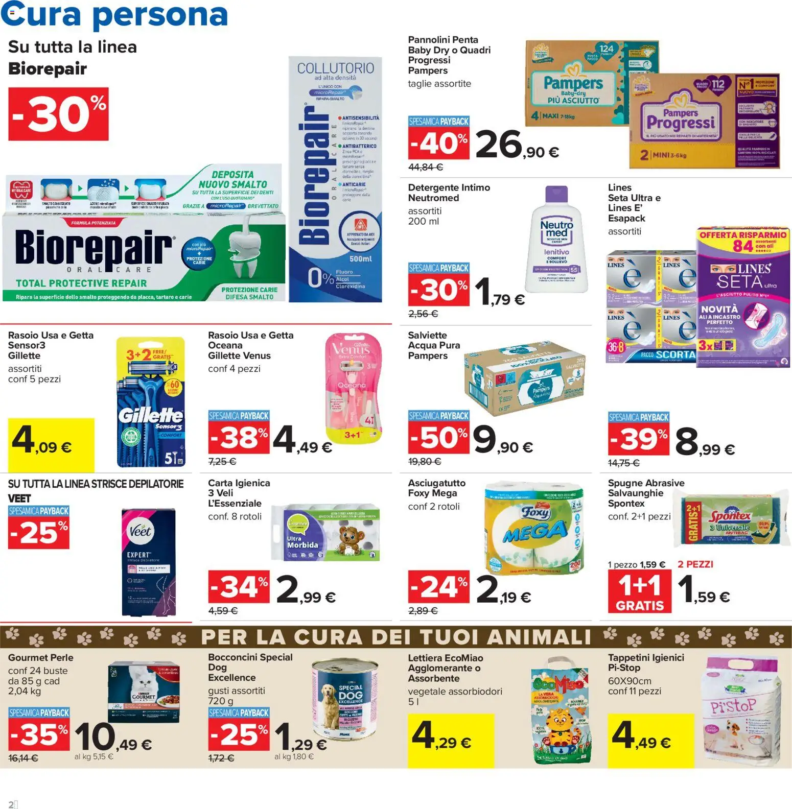 Volantino Carrefour del 16.06.2026 | Pagina: 26 | Prodotti: Rasoio, Carta igienica, Acqua, Pampers