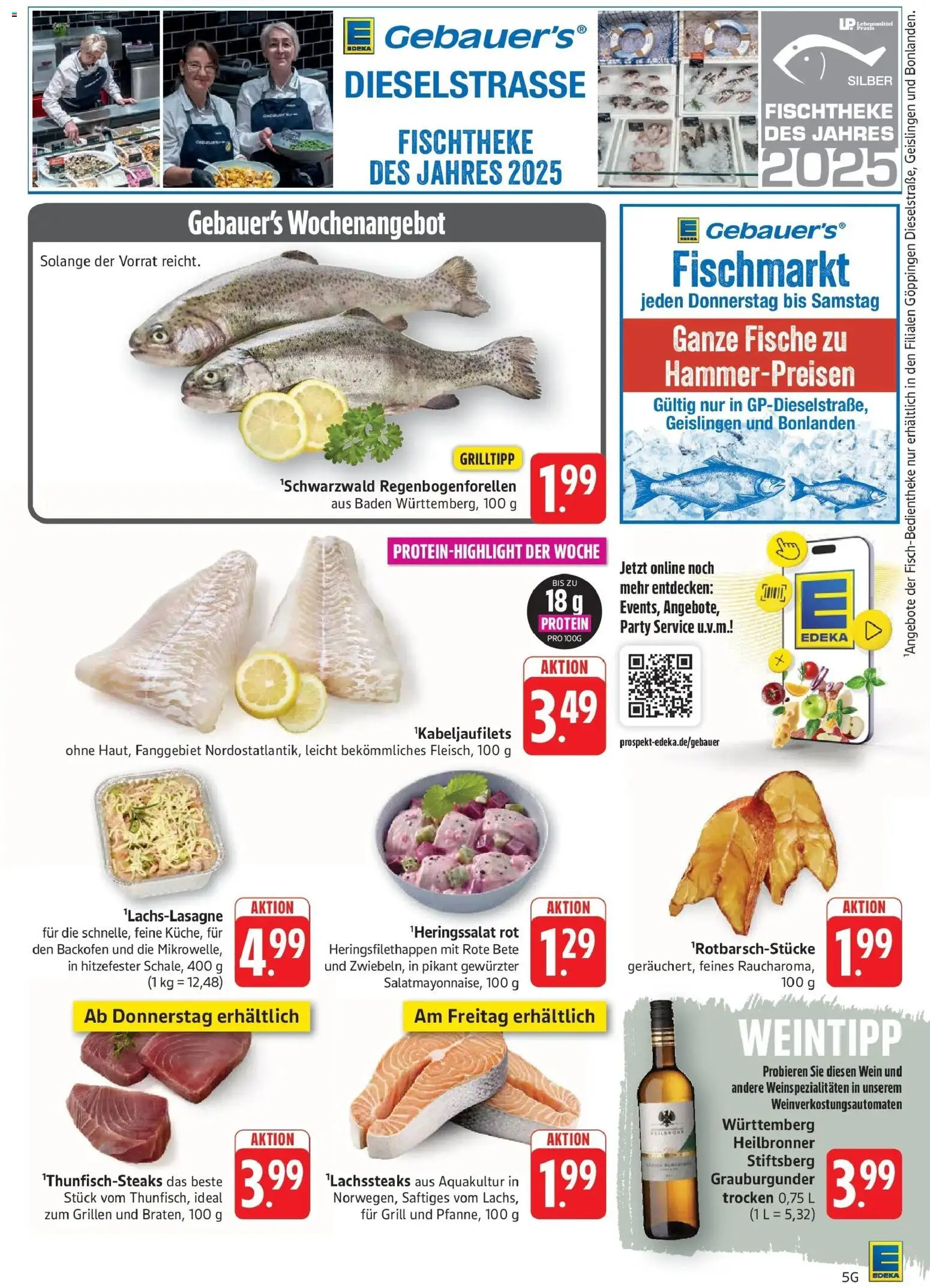 Edeka Prospekt Geislingen (ab 05.10.2026) » Angebote Online | Seite: 7 | Produkte: Grill, Backofen, Wein