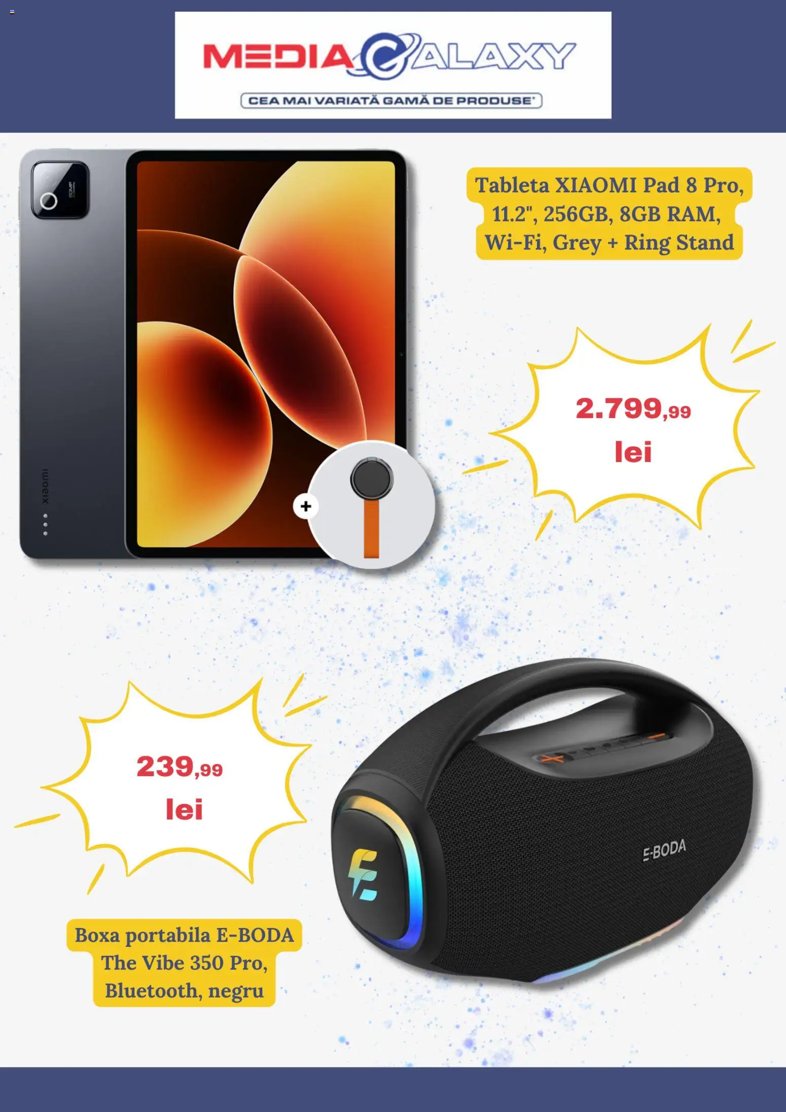 Noul catalog Media Galaxy – valabil de la 27.08.2026 | Pagină: 2 | Produse: Tabletă, Grey, Boxă portabilă