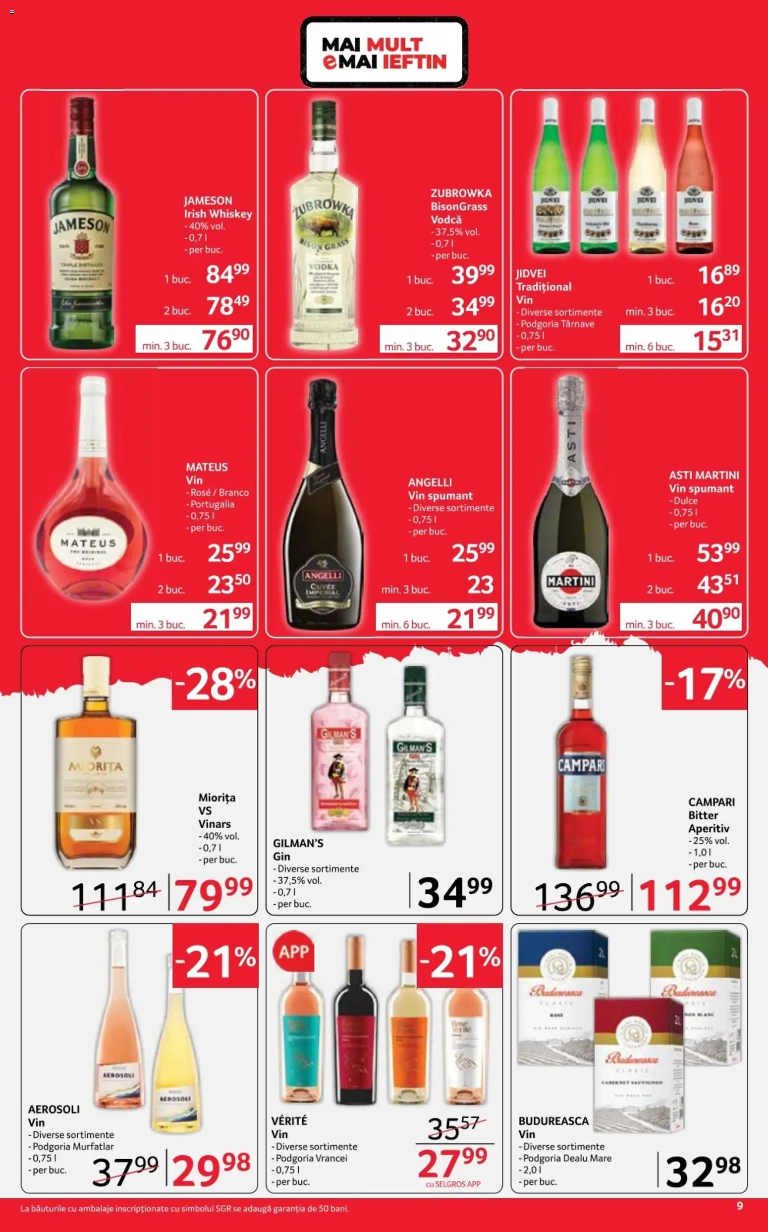 Noul catalog Selgros – valabil de la 12.06.2026 | Pagină: 9 | Produse: Su ısıtıcı, Yulaf, Vin, Whiskey