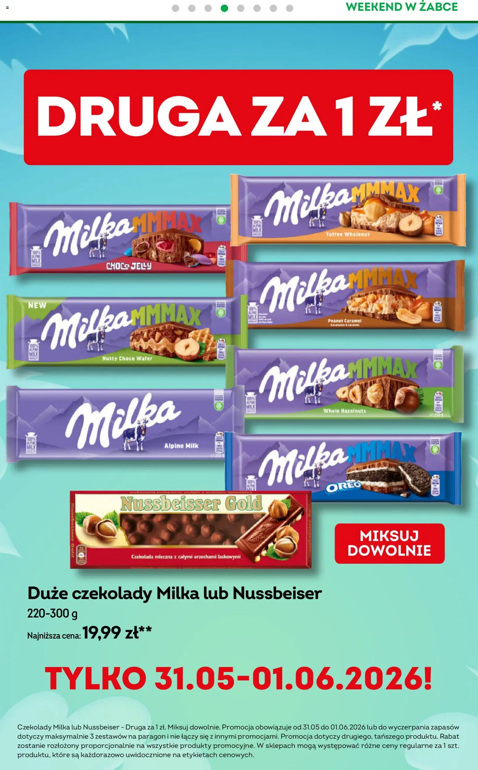 Żabka gazetka - Weekendowe promocje od 29.05.2026 | Strona: 5 | Produkty: Czekolady, Czekolada mleczna, Milka, Czekolada