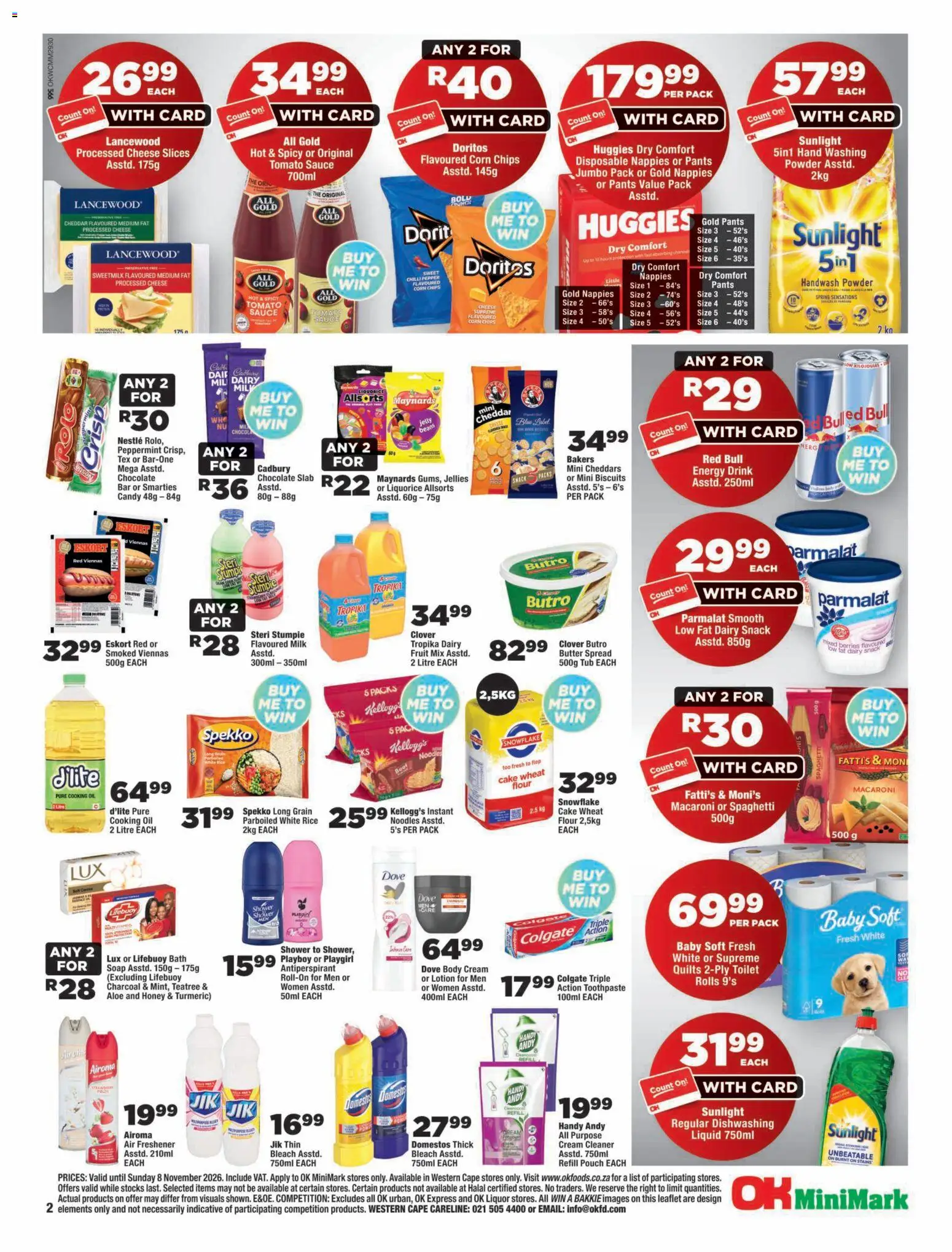 New OK Foods catalogue – valid from 23/10/2026 | Page: 2 | Products: Milk, Butter, Antiperspirant, Nappies