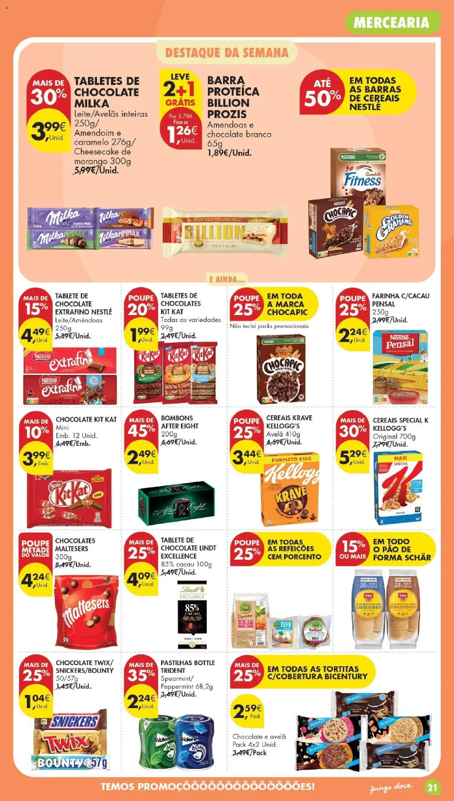 Pingo DocePoupe Esta Semana Madeira │ válido de 19.05.2026 | Página: 21 | Produtos: Pão de forma, Barras de cereais, Nestlé, Cereais