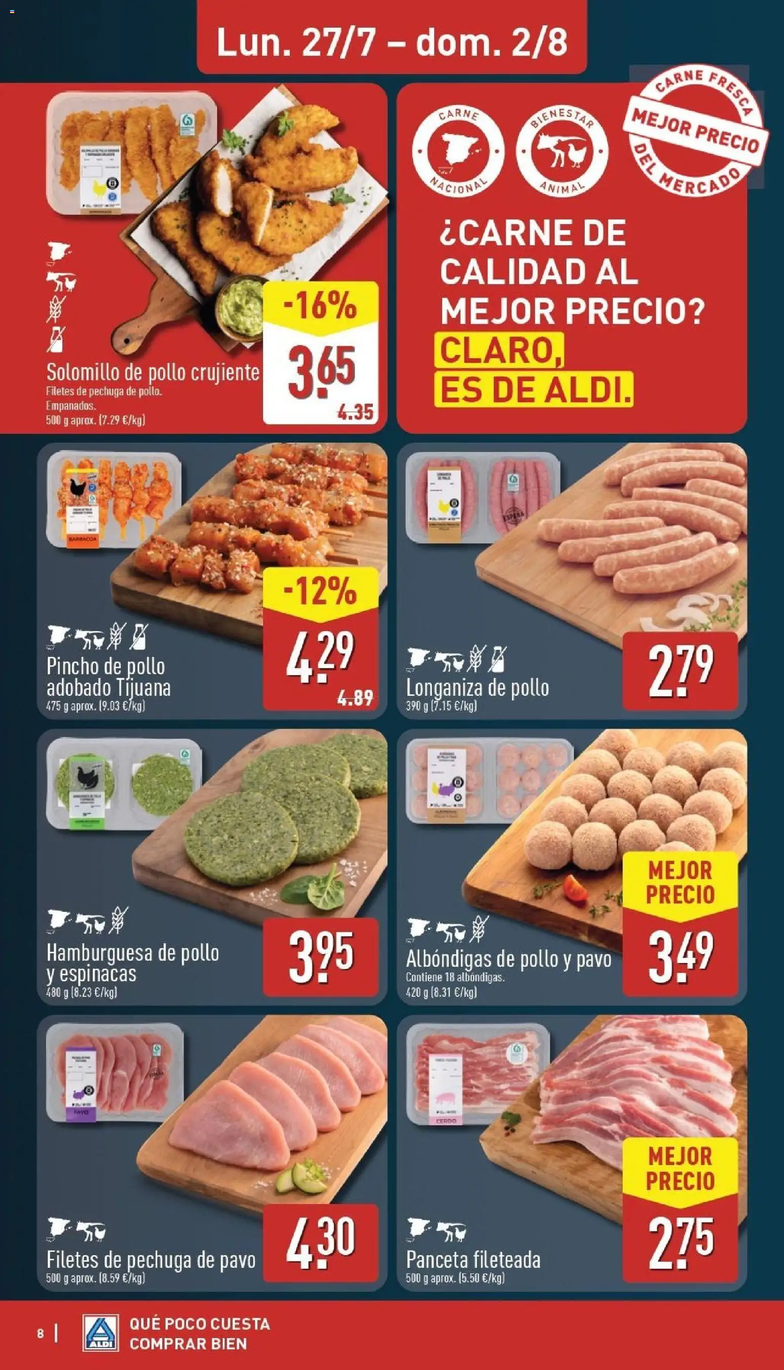 Aldi folleto Baleares │ válido desde el 27/07/2026 | Página: 8 | Productos: Ηλεκτρικός φούρνος, Πορσελάνη, Longaniza, Σοκολατούχο γάλα