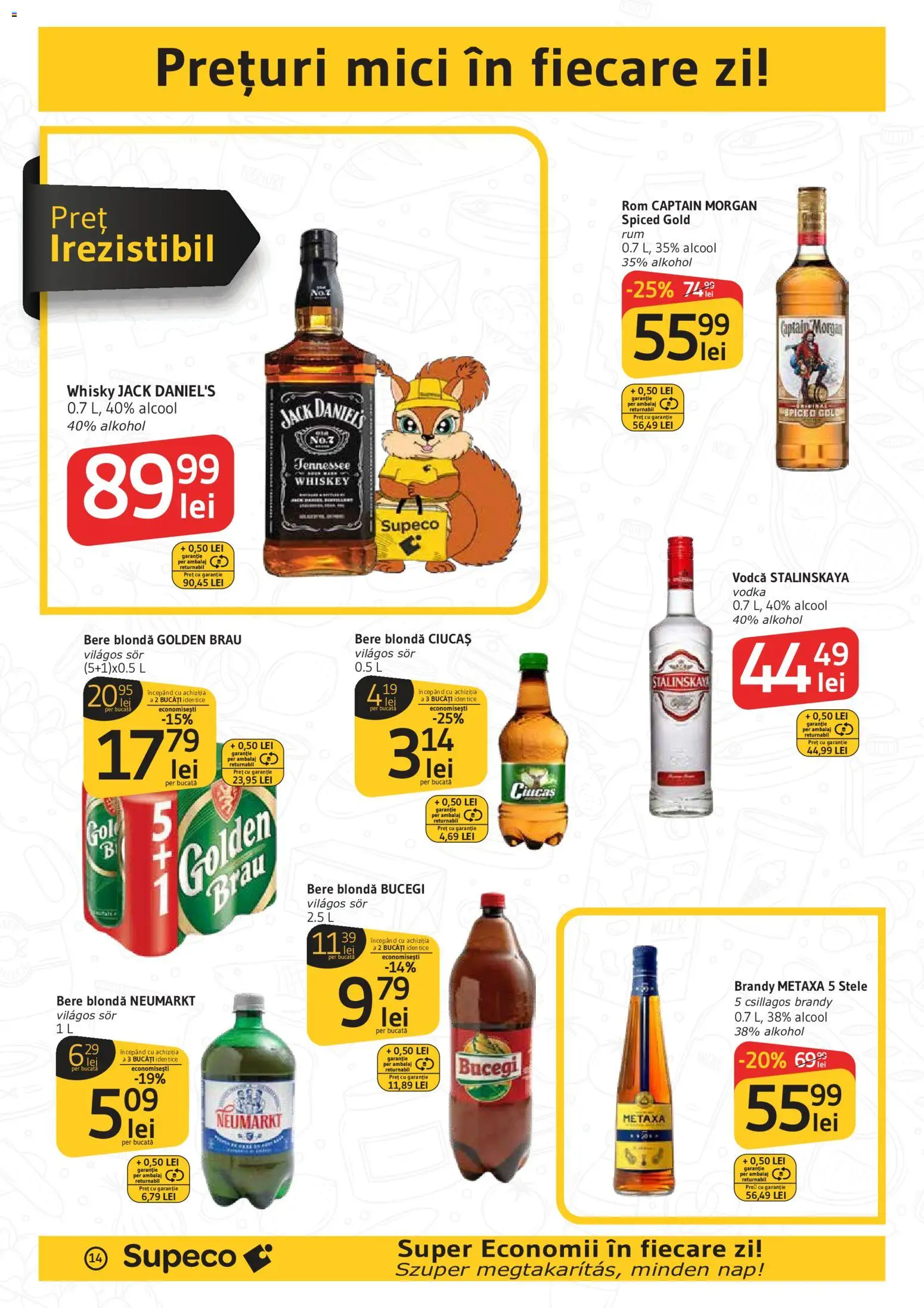 Noul catalog Supeco – valabil de la 11.06.2026 | Pagină: 14 | Produse: Atıştırmalık, Mici, Rom, Vodka